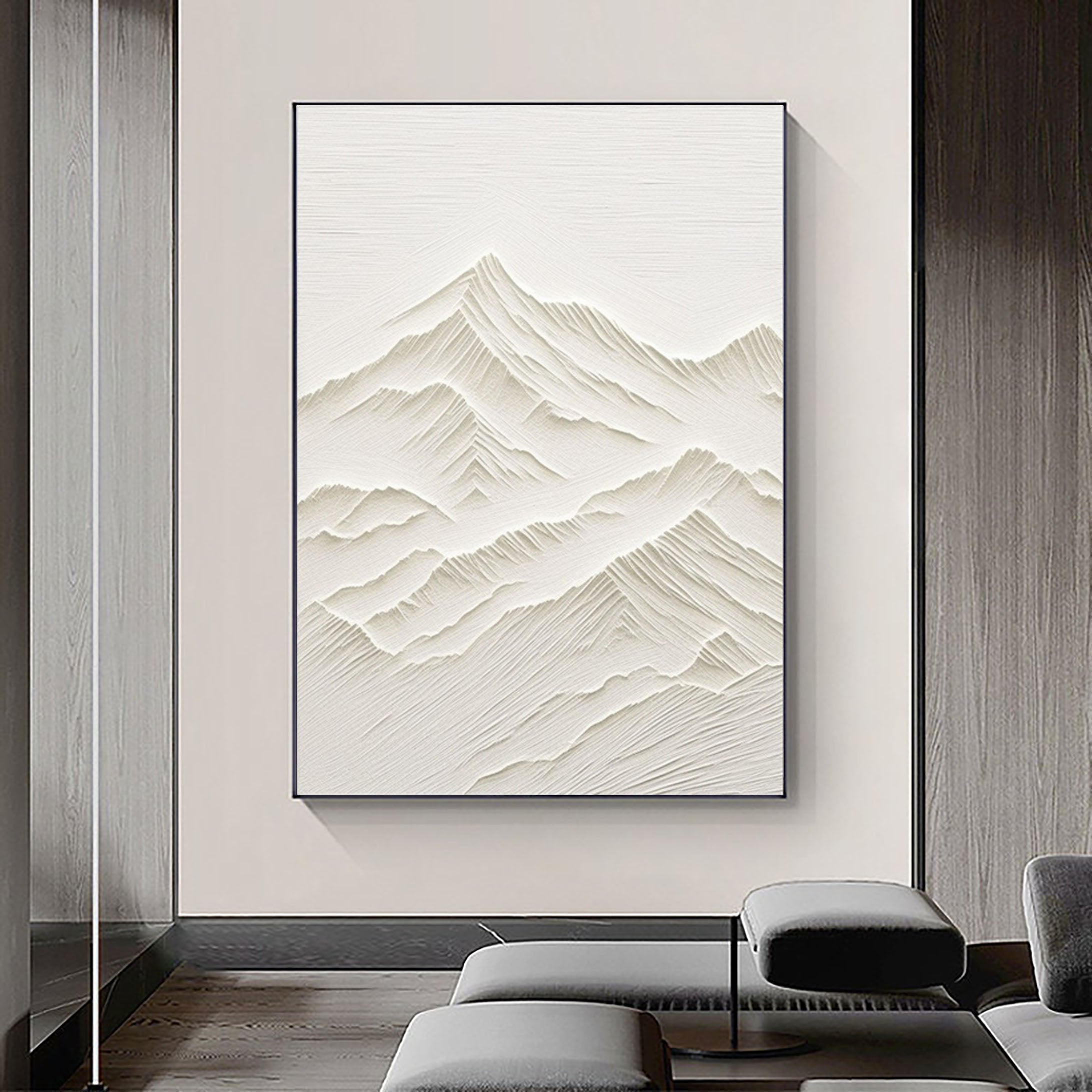 White Minimalist Abstract Painting #CXA 014