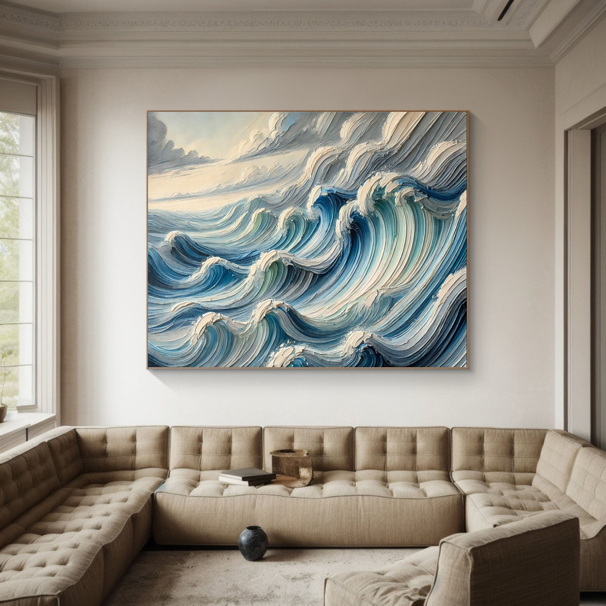 Majestic Ocean Wave Canvas Art Large Coastal Decor for Living Room #OS 080