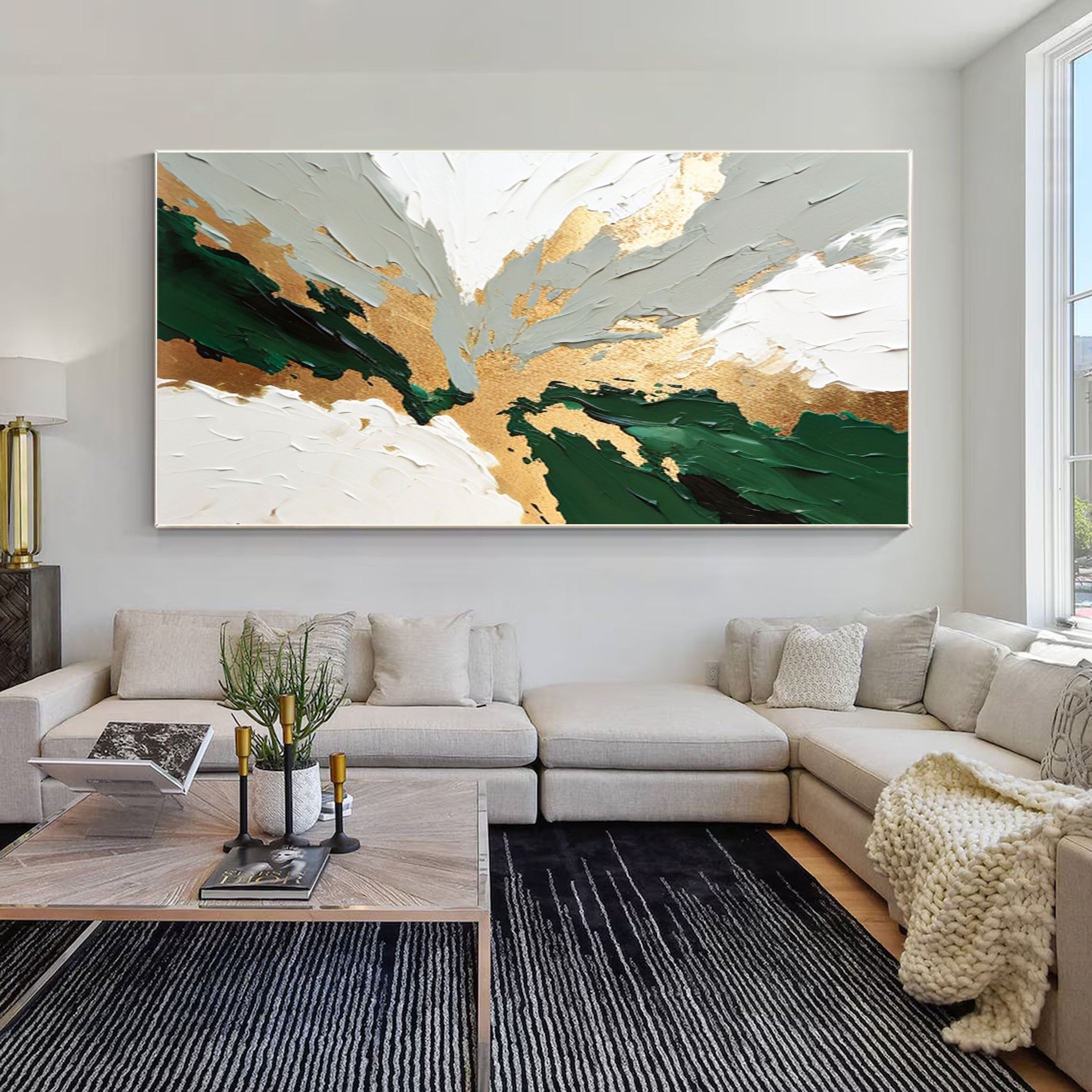 Modern Abstract Oil Painting Stylish Living Room Decor #BGM 033