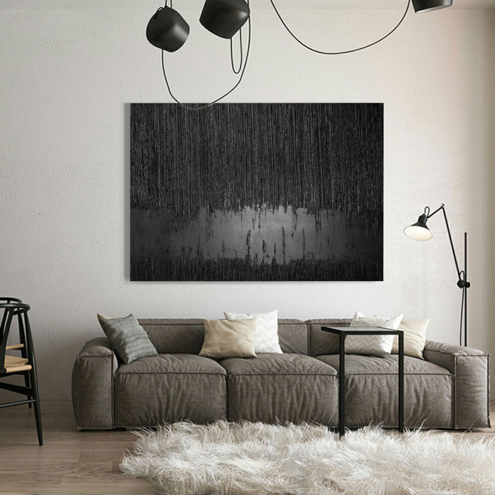 Black Minimalist Abstract Painting #AVG 011