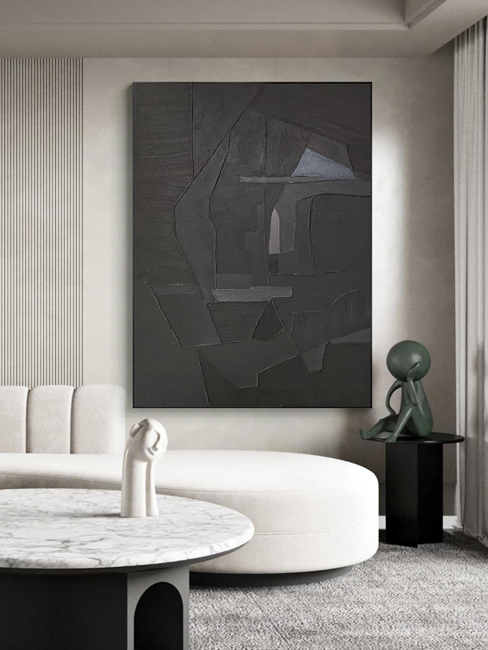 Black Minimalist Abstract Painting #AVG 003