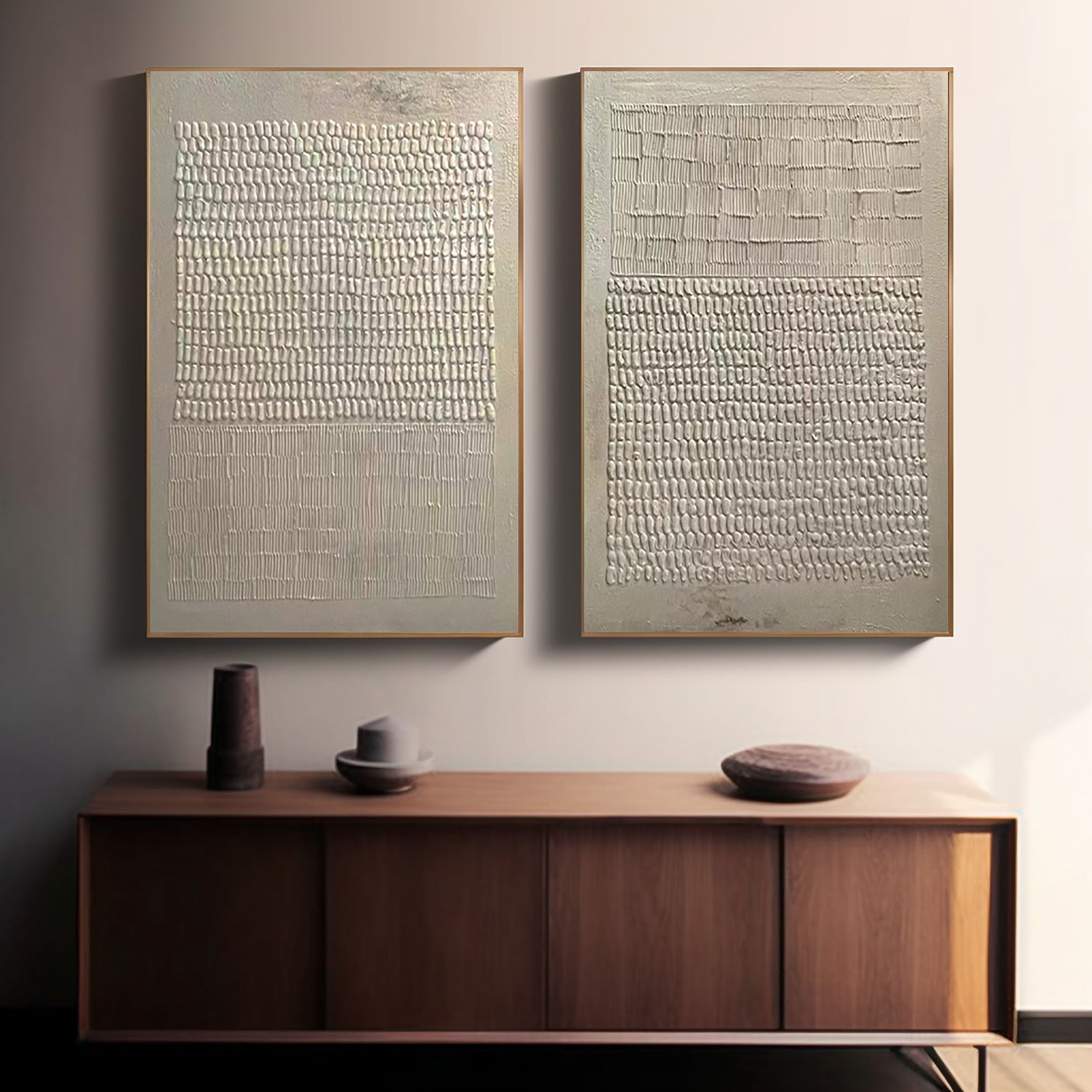 Wabi Sabi Abstract Art Set of Two for Elegant Wall Decor #BBS 008