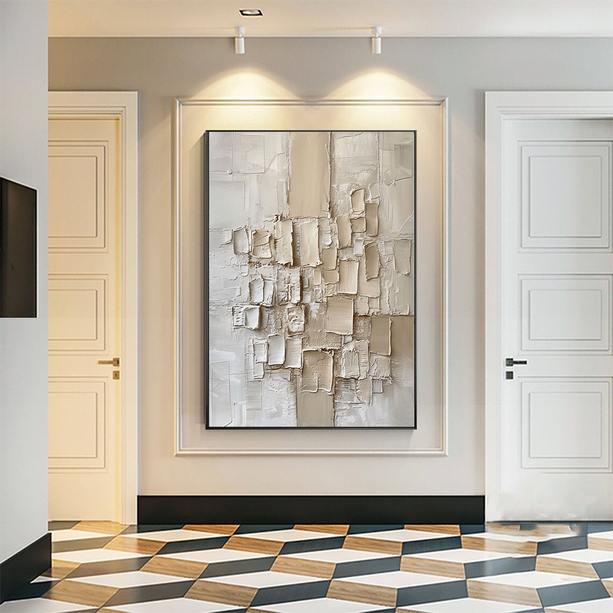 Abstract Textured Wall Art in Neutral Tones #BBM 021