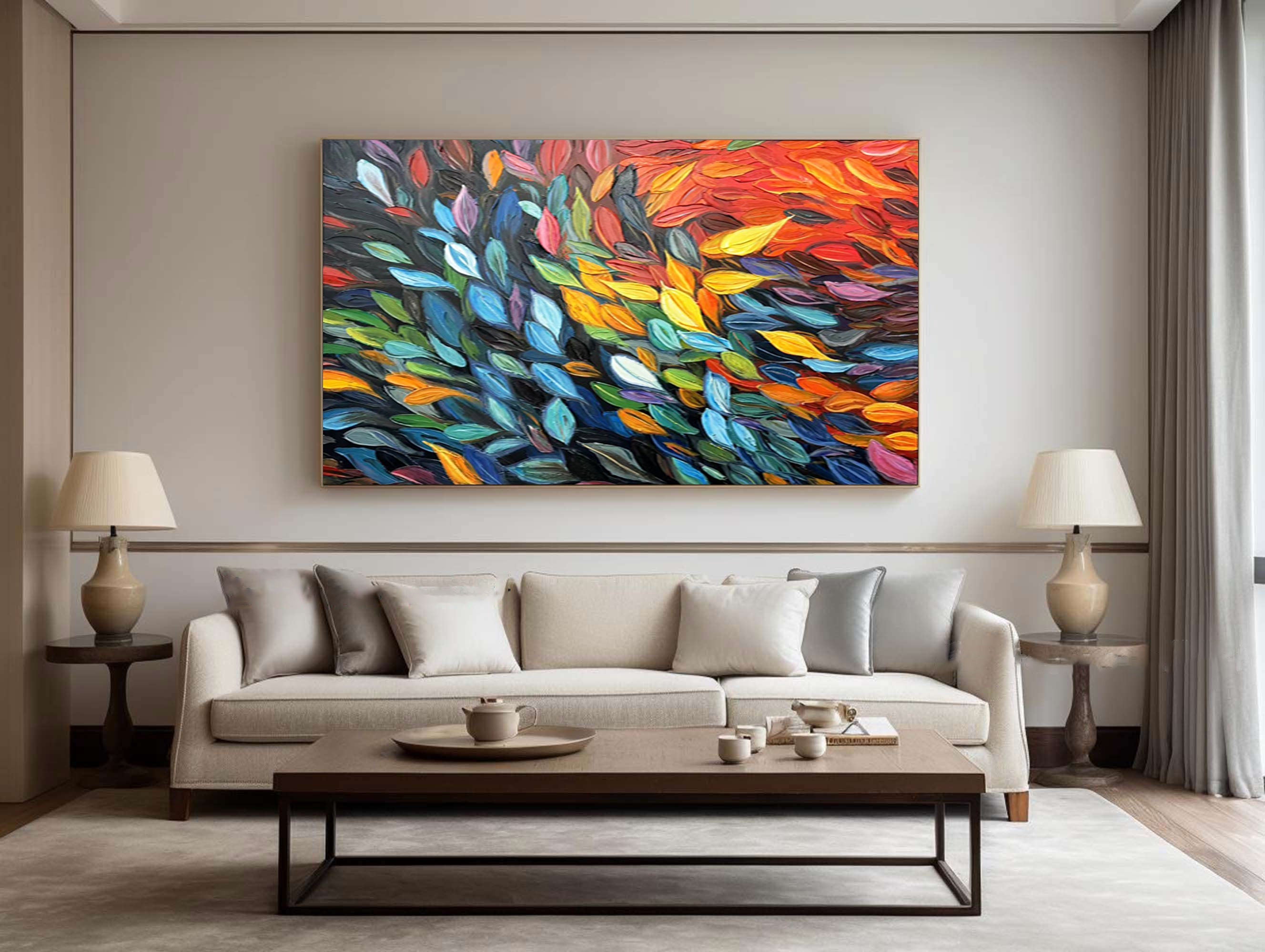 Colorful Leaves Abstract Wall Art #BGM 034