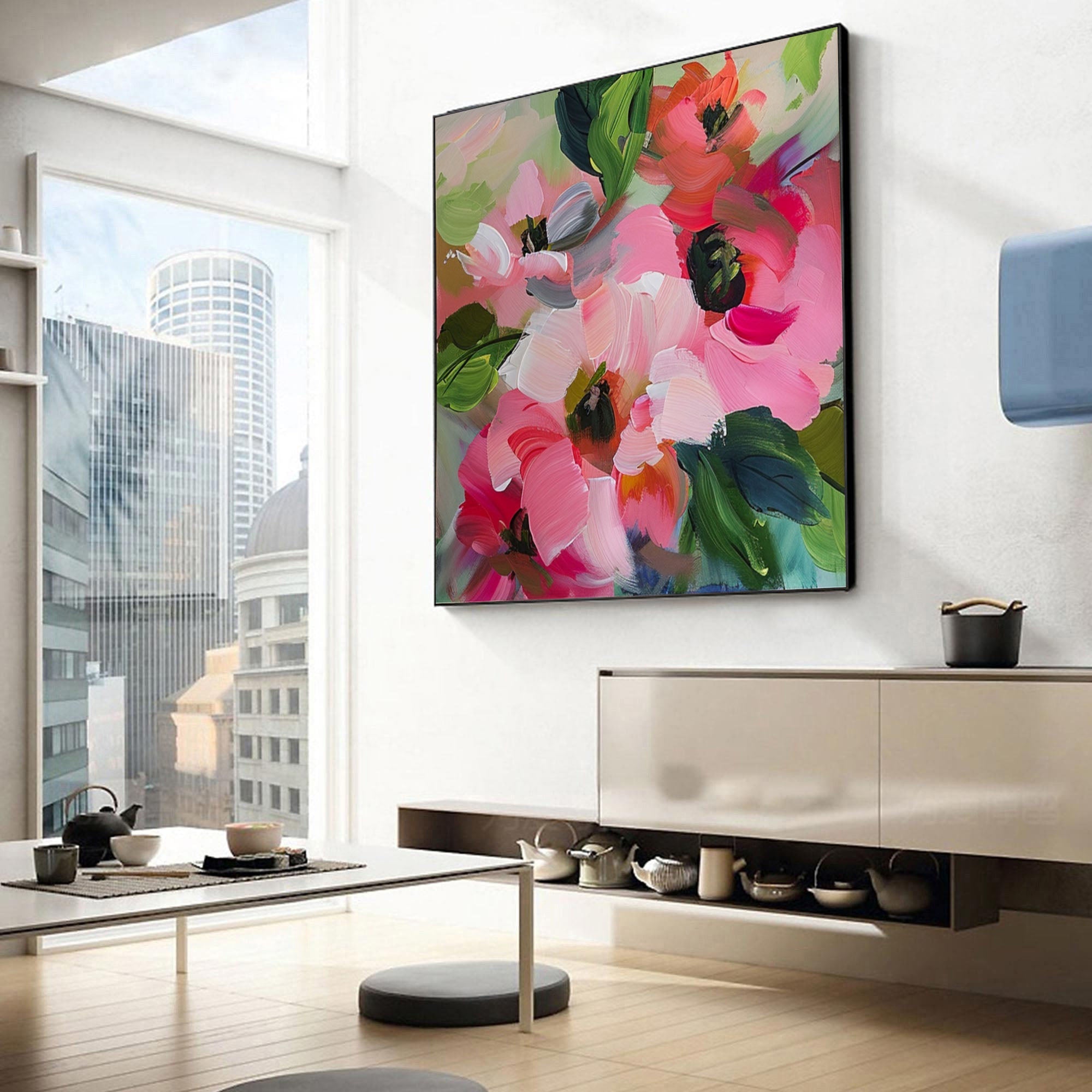 Vibrant Bloom Canvas Art Colorful Flower Wall Decor #FT 035