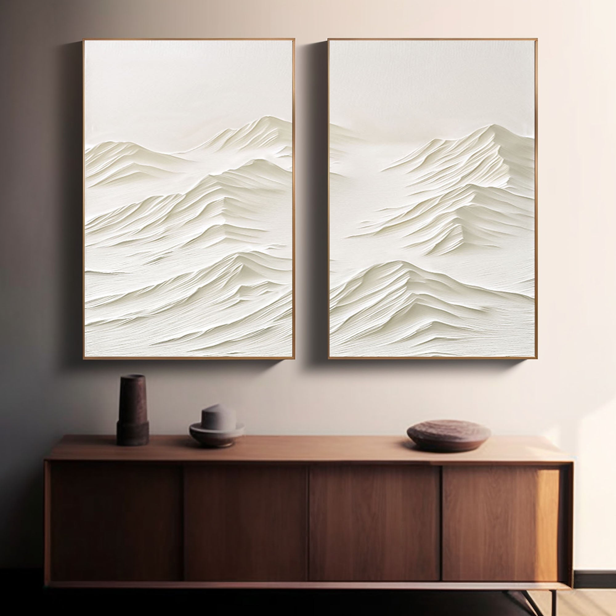 White Minimalist Painting Set Of 2 #WMS 002