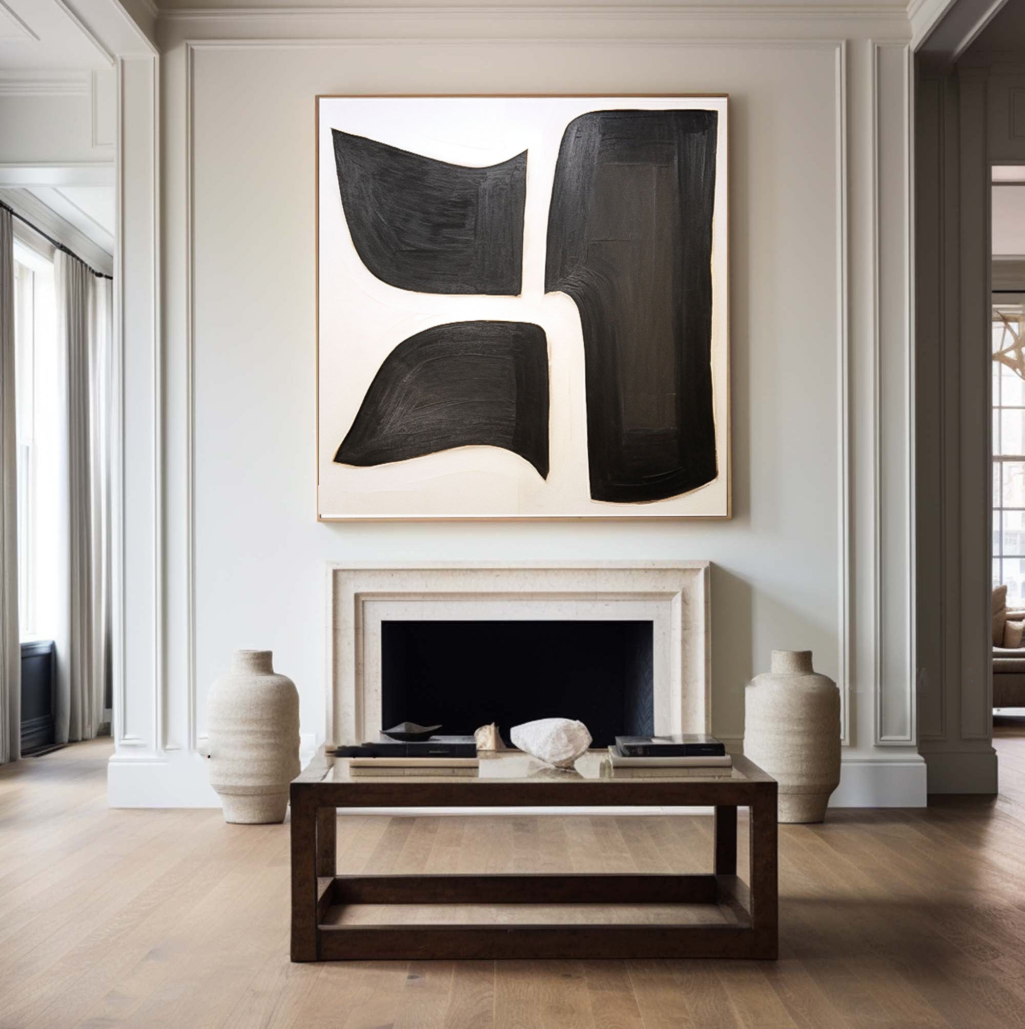 Black and White Abstract Wall Art for Modern Homes #BWA 004