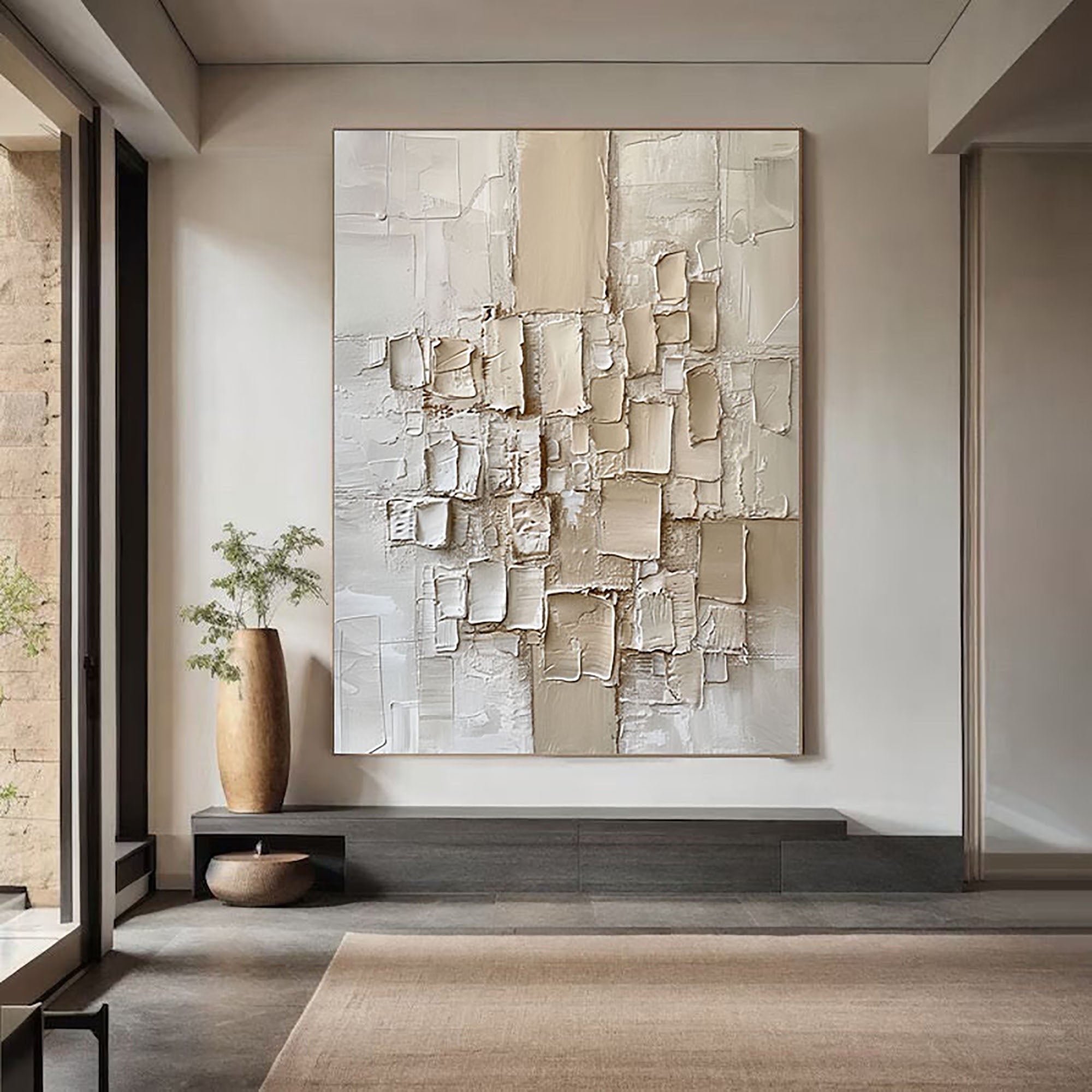 Abstract Textured Wall Art in Neutral Tones #BBM 021