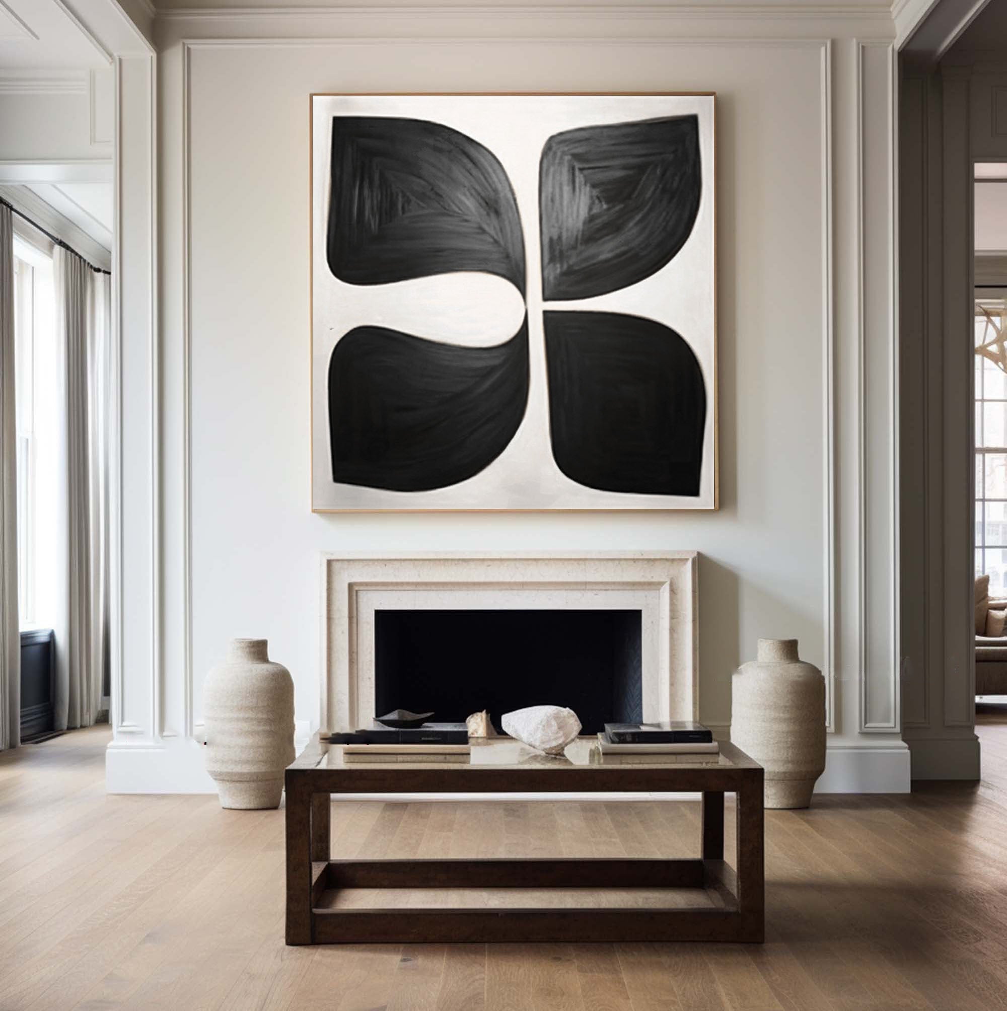 Black and White Abstract Wall Art for Modern Homes #BWA 002