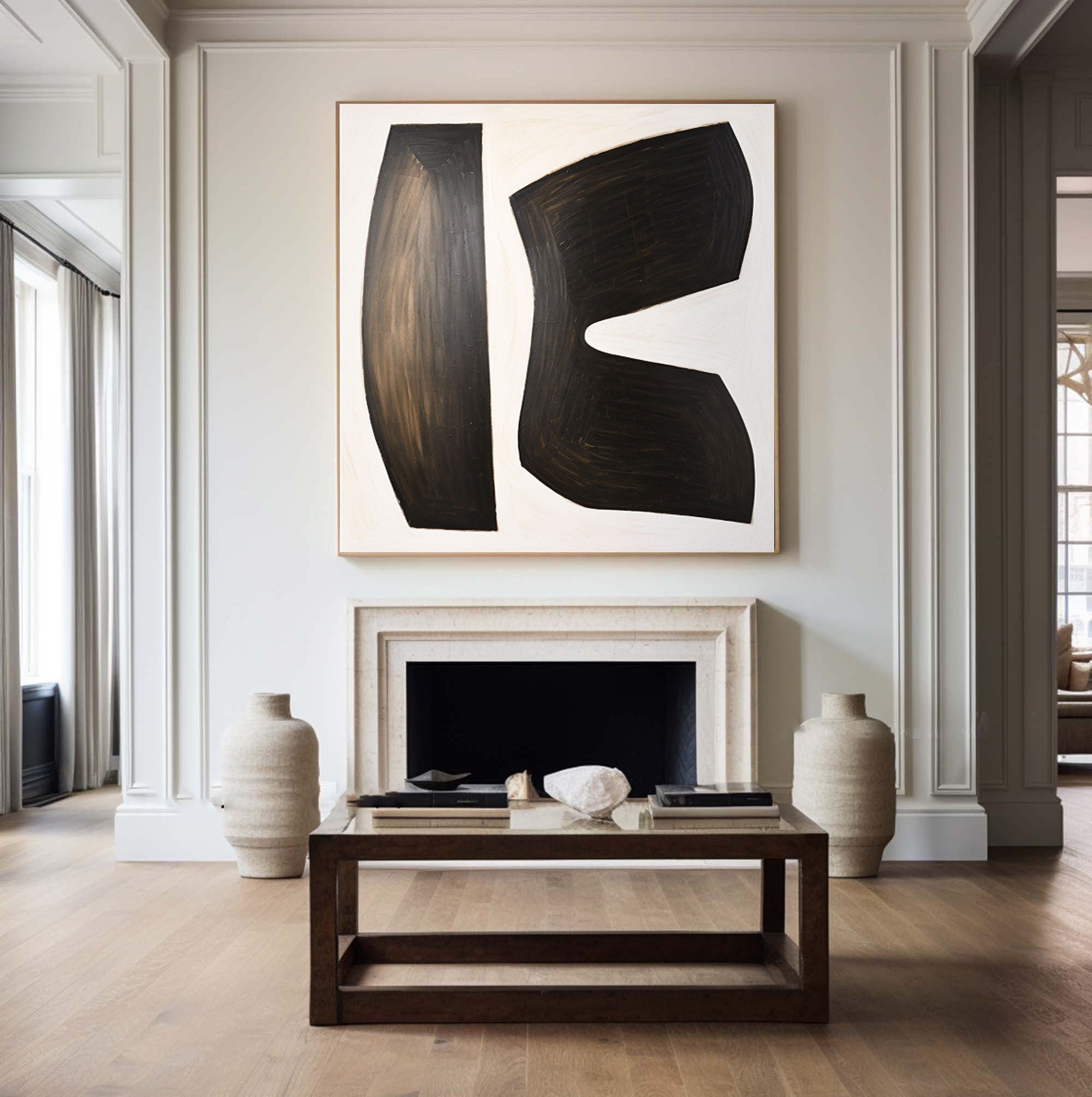 Black and White Abstract Wall Art for Modern Homes #BWA 003