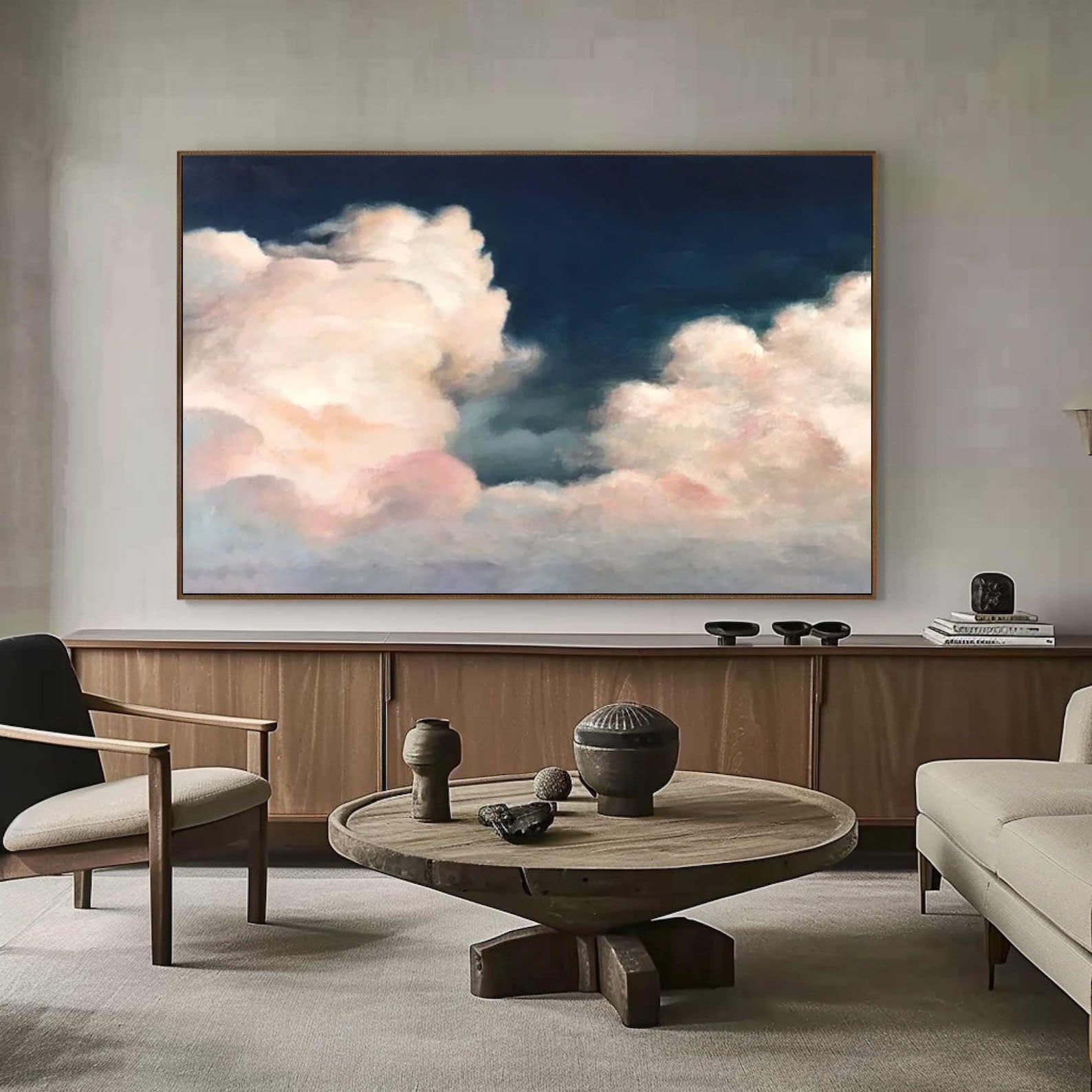 Luminous Sky Clouds Canvas Soft Pastel Wall Art for Serene Decor #OS 004