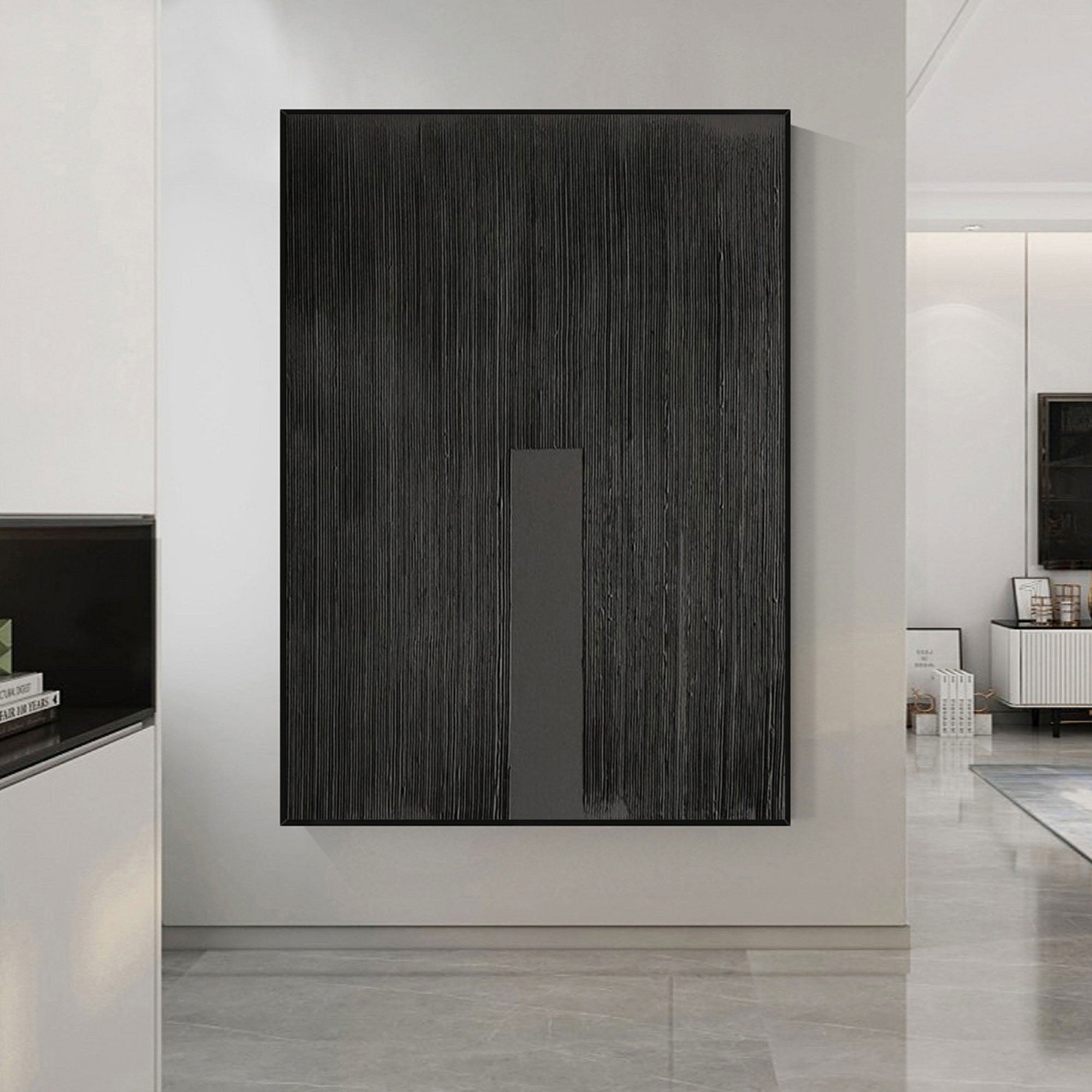 Black Minimalist Abstract Painting #AVG 008