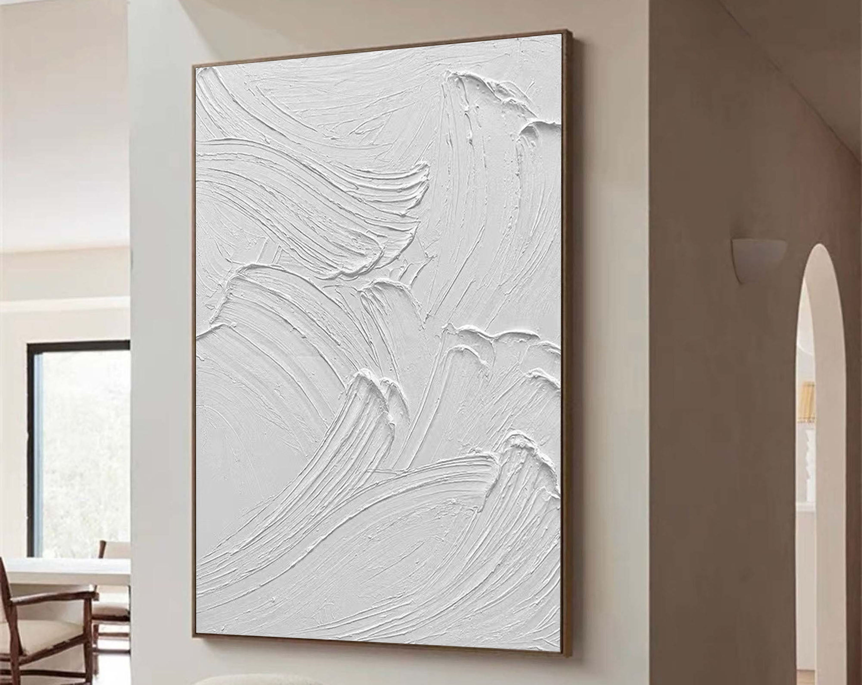 White Minimalist Abstract Painting #CXA 017