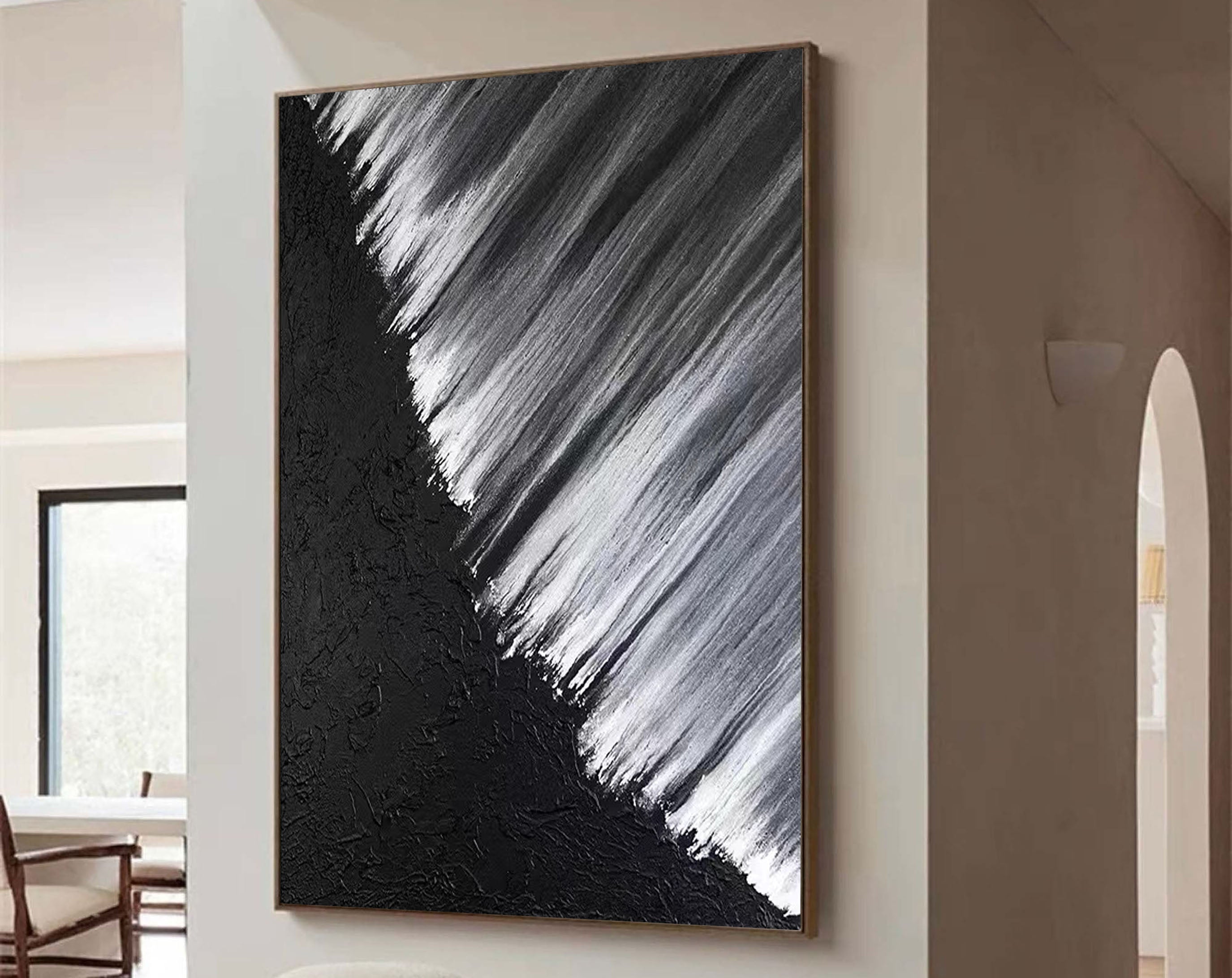 Black & White Abstract Painting #CXA 026