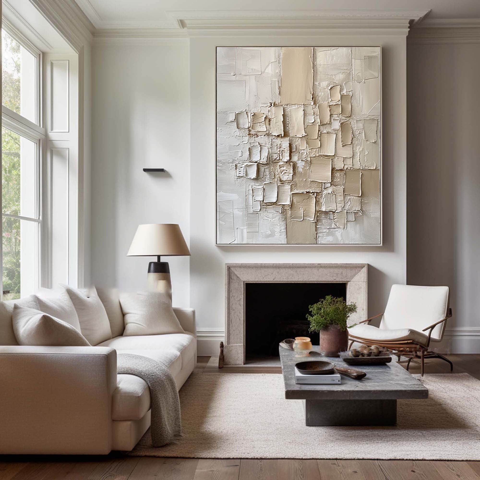 Abstract Textured Wall Art in Neutral Tones #BBM 021