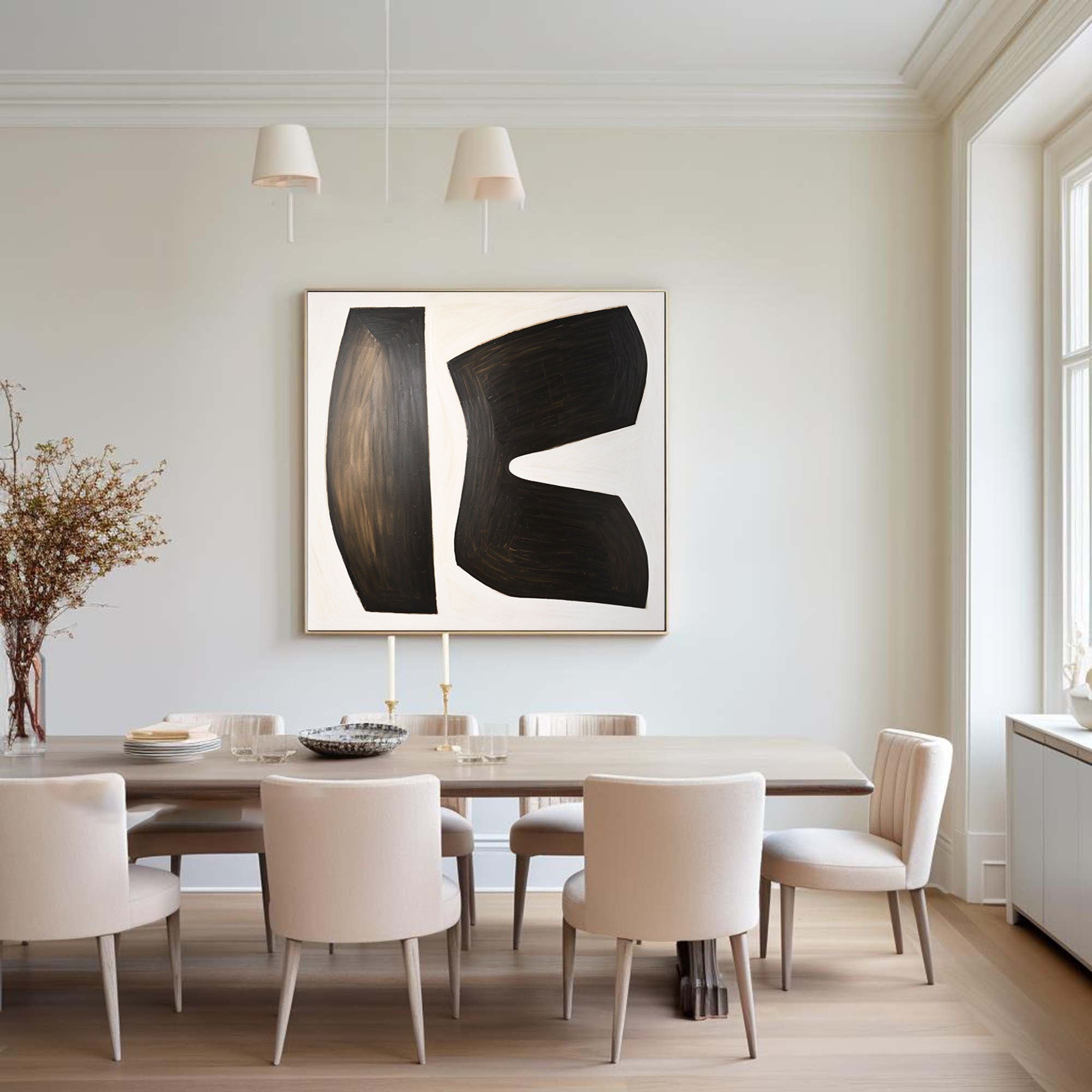 Black and White Abstract Wall Art for Modern Homes #BWA 003