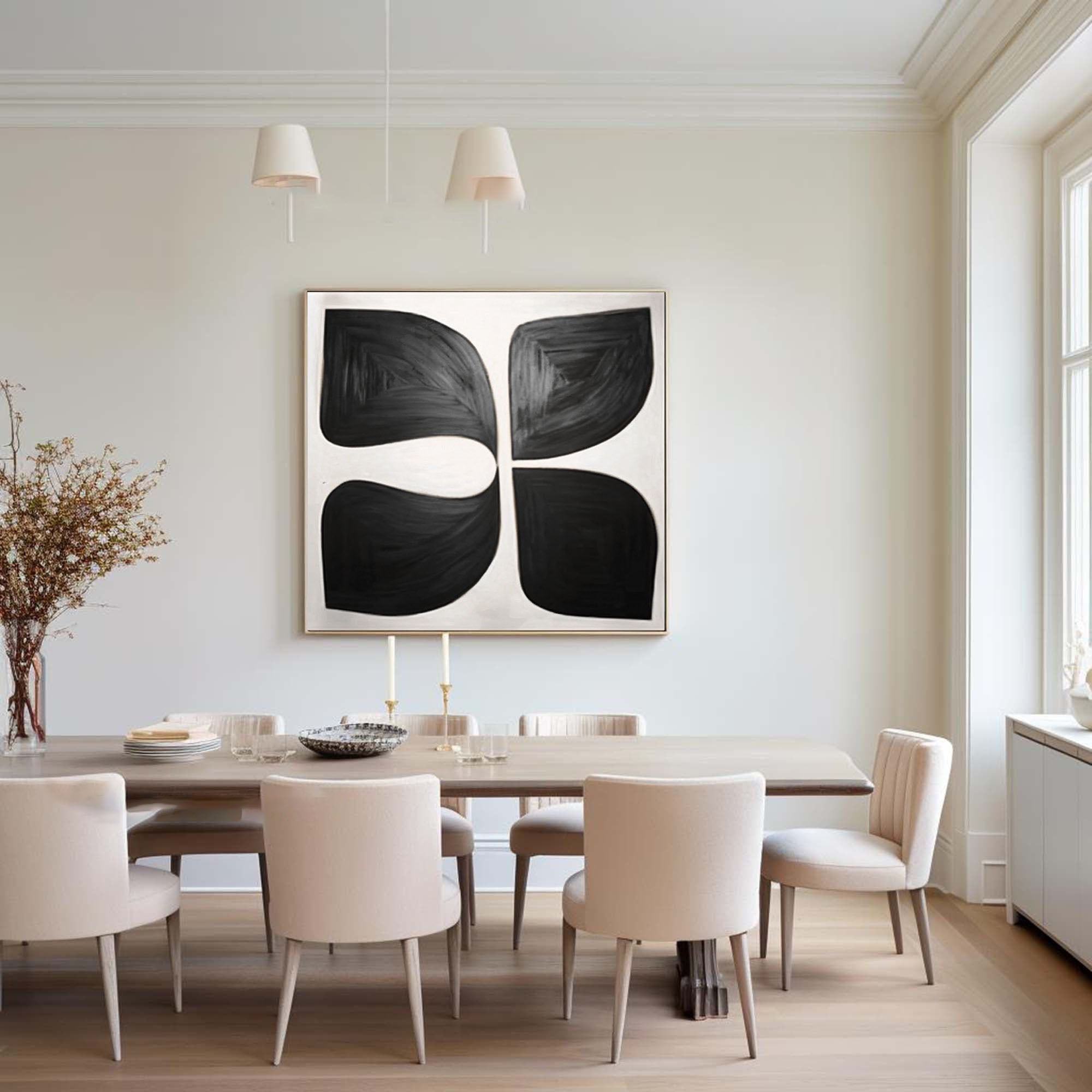 Black and White Abstract Wall Art for Modern Homes #BWA 002