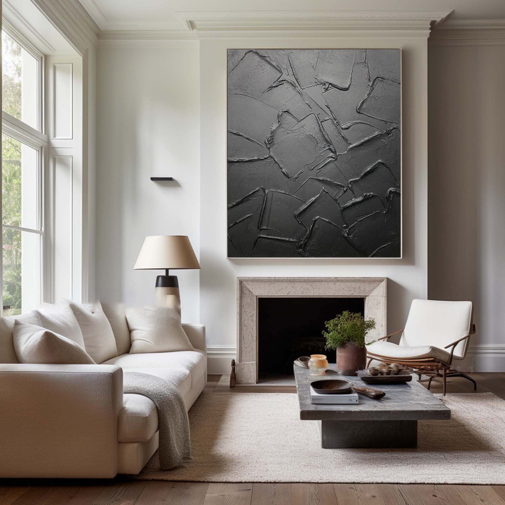 Modern Black Textured Minimalist Art #BM 032