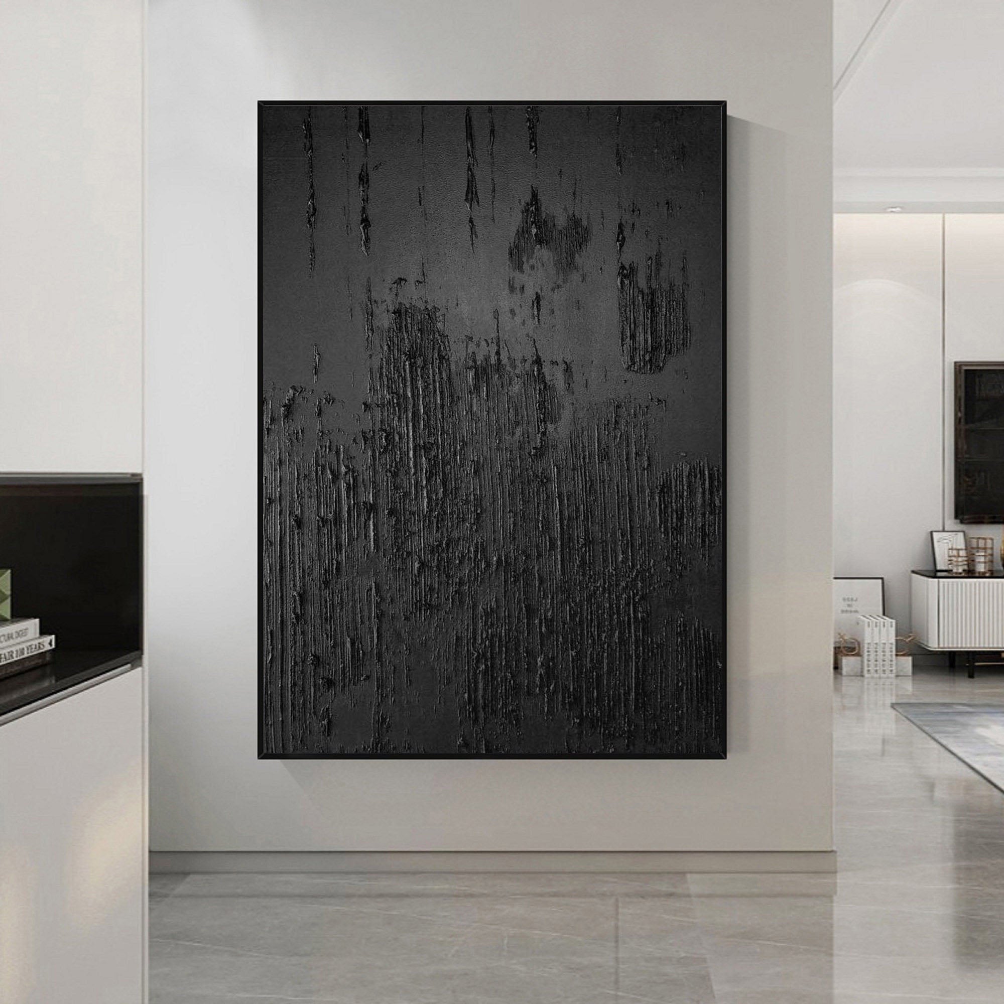 Black Minimalist Abstract Painting #AVG 004