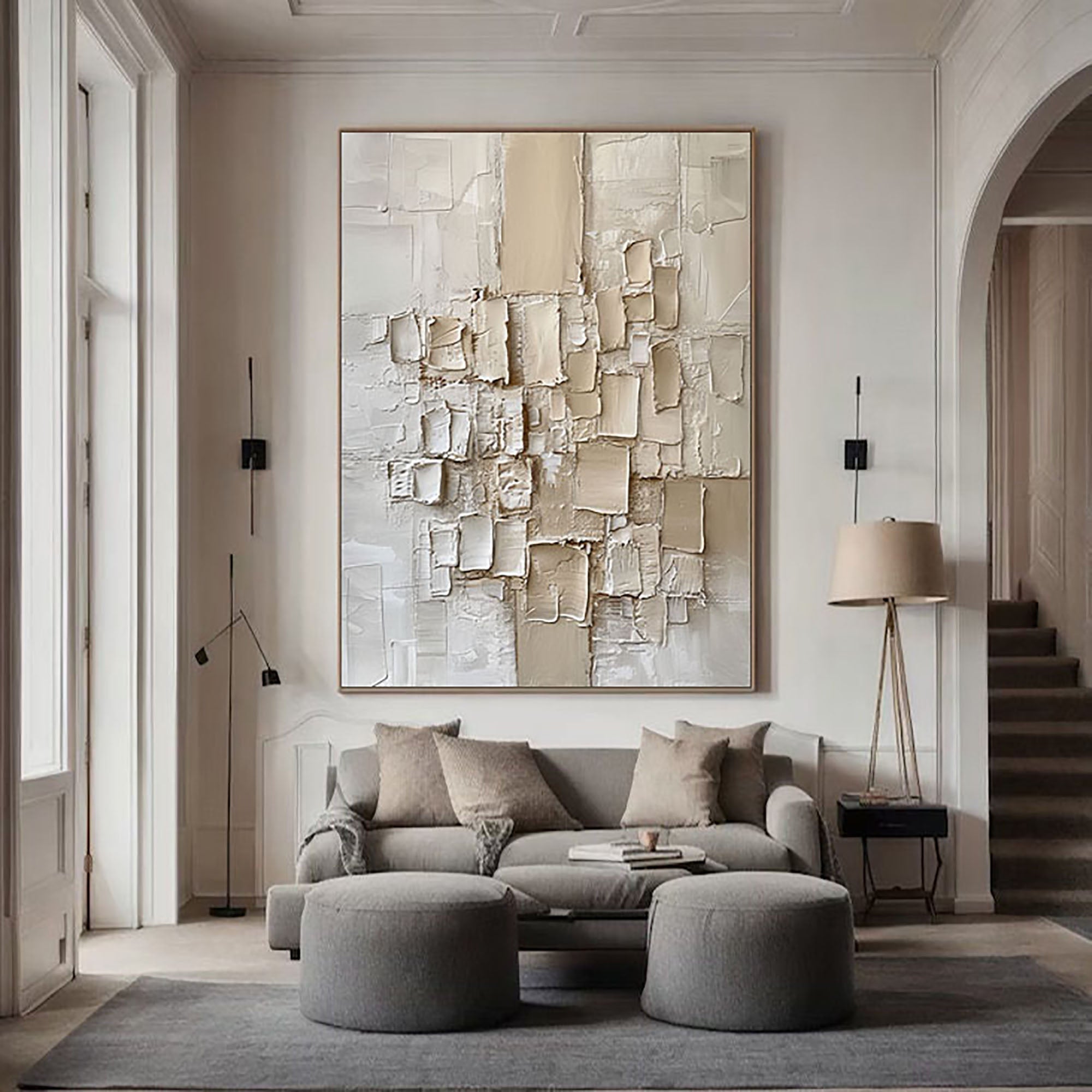 Abstract Textured Wall Art in Neutral Tones #BBM 021