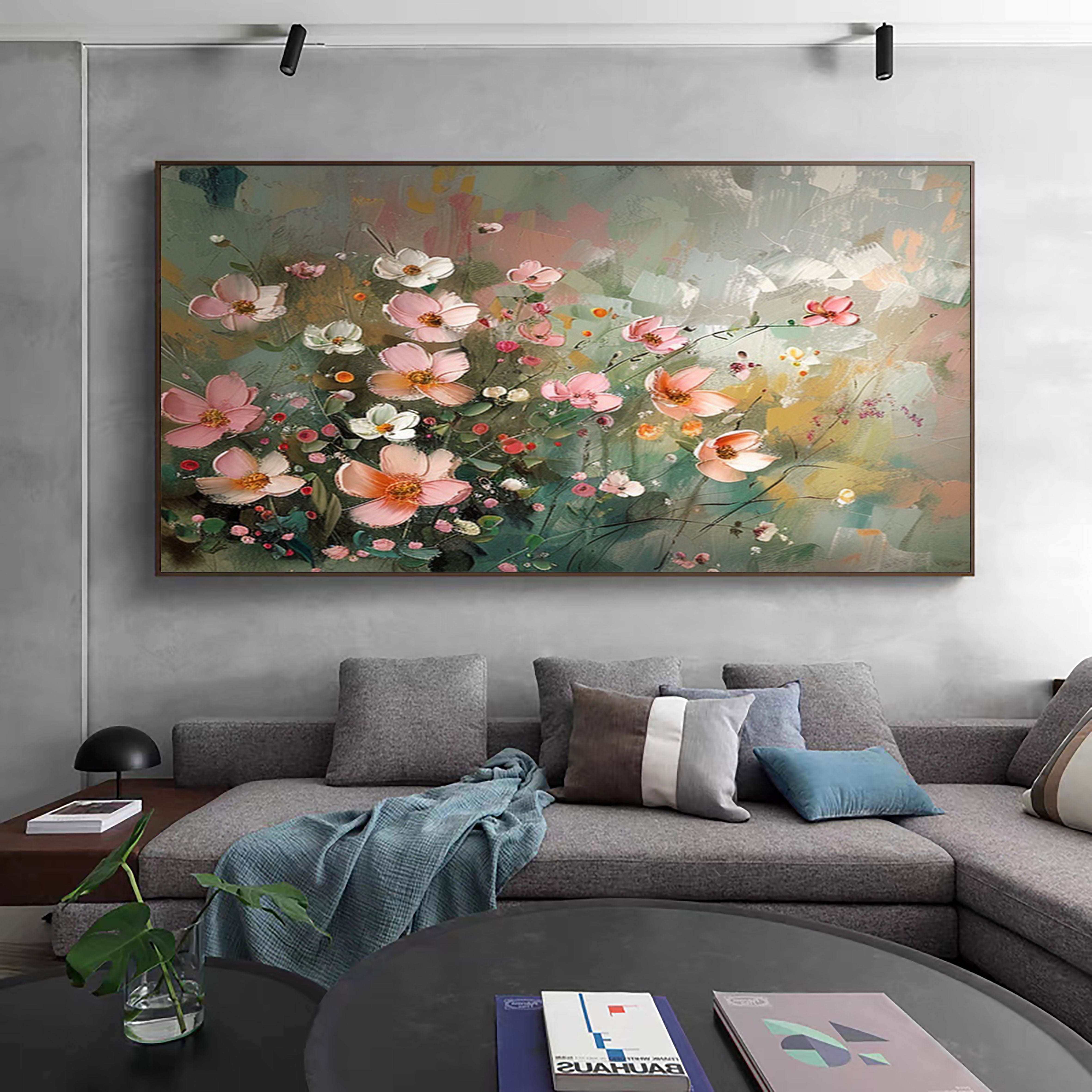 Vibrant Garden Floral Wall Art - Modern Abstract Flowers #FT 023