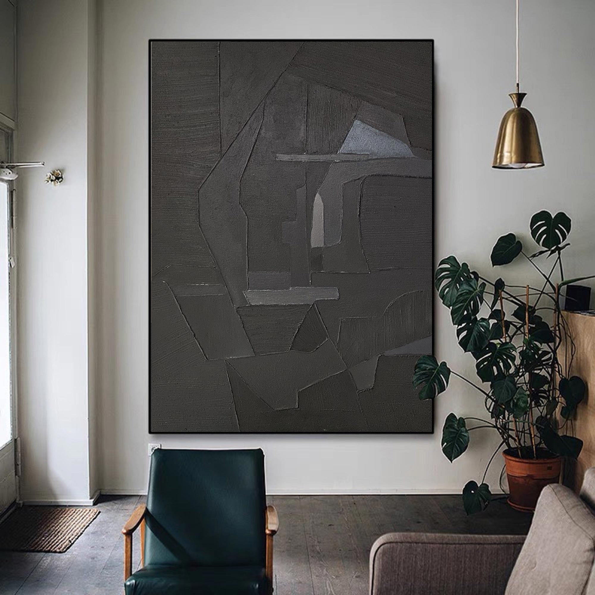 Black Minimalist Abstract Painting #AVG 003