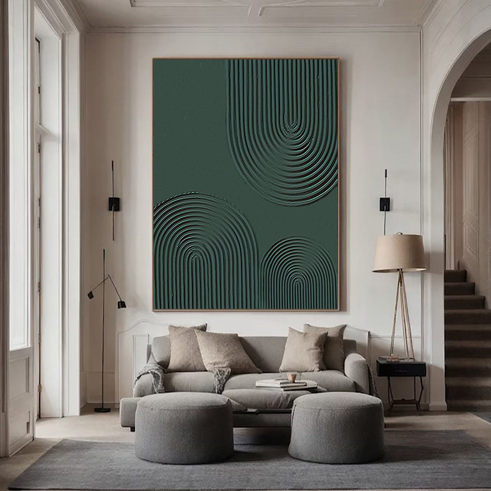 Modern Geometric Oil Painting Elegant Hallway Decor #BGM 032