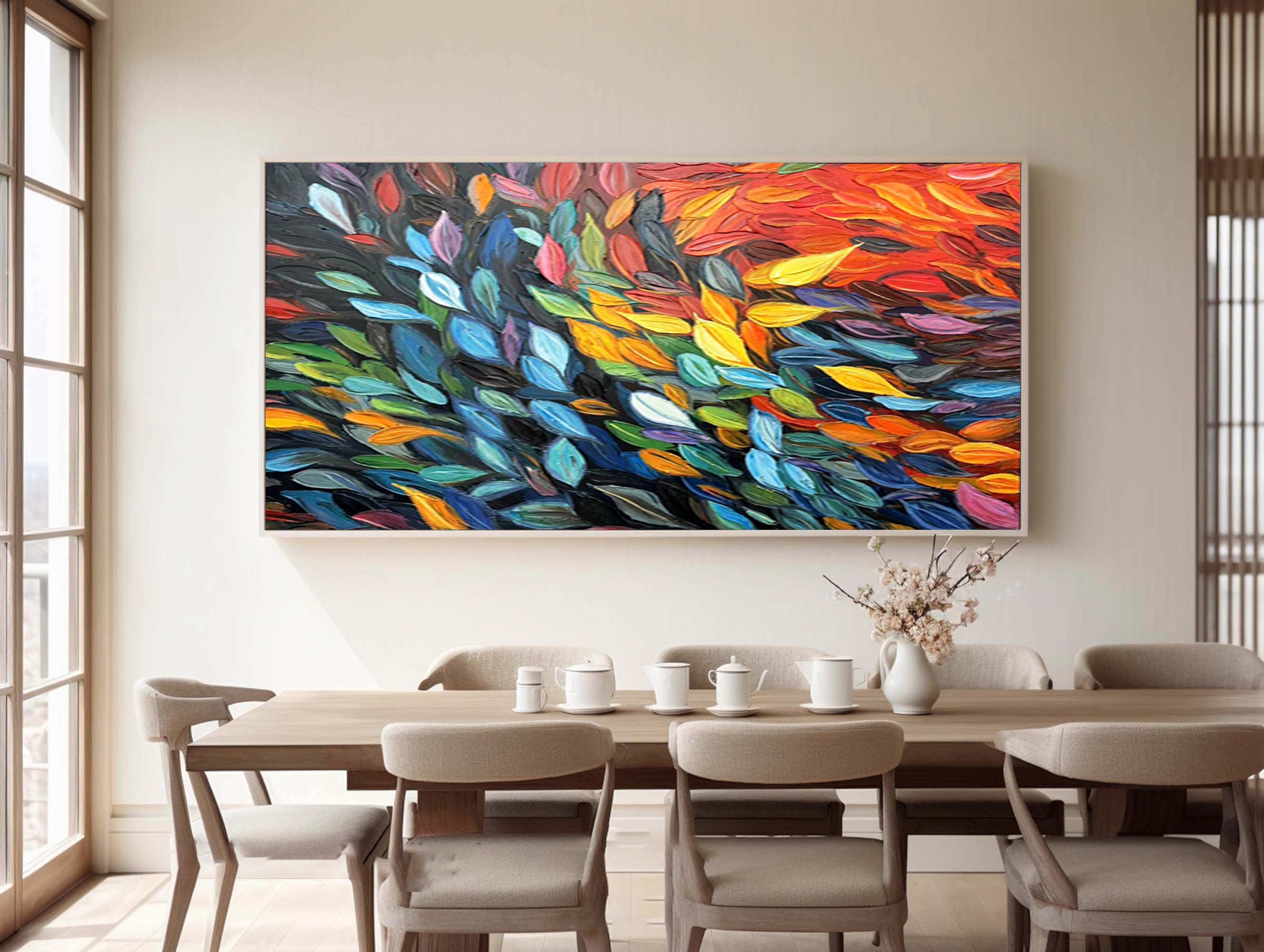 Colorful Leaves Abstract Wall Art #BGM 034