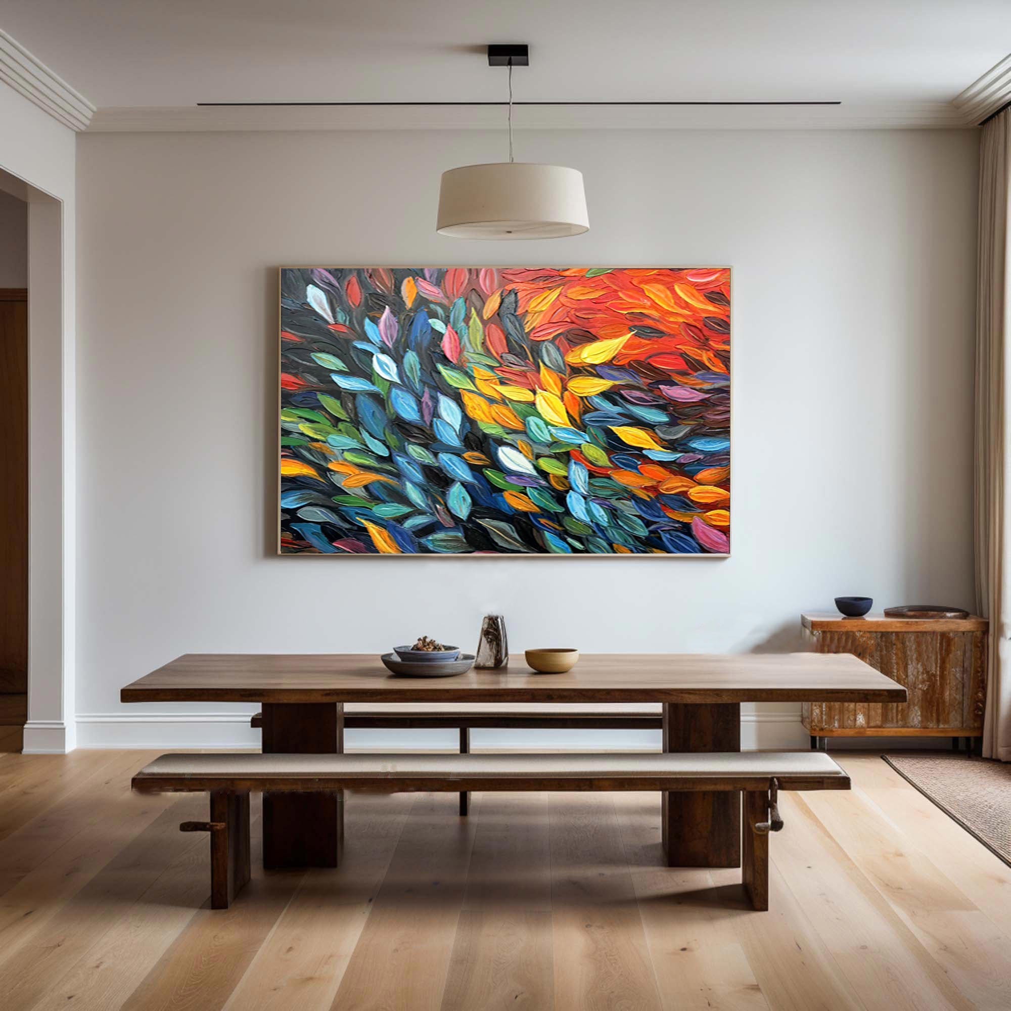 Colorful Leaves Abstract Wall Art #BGM 034