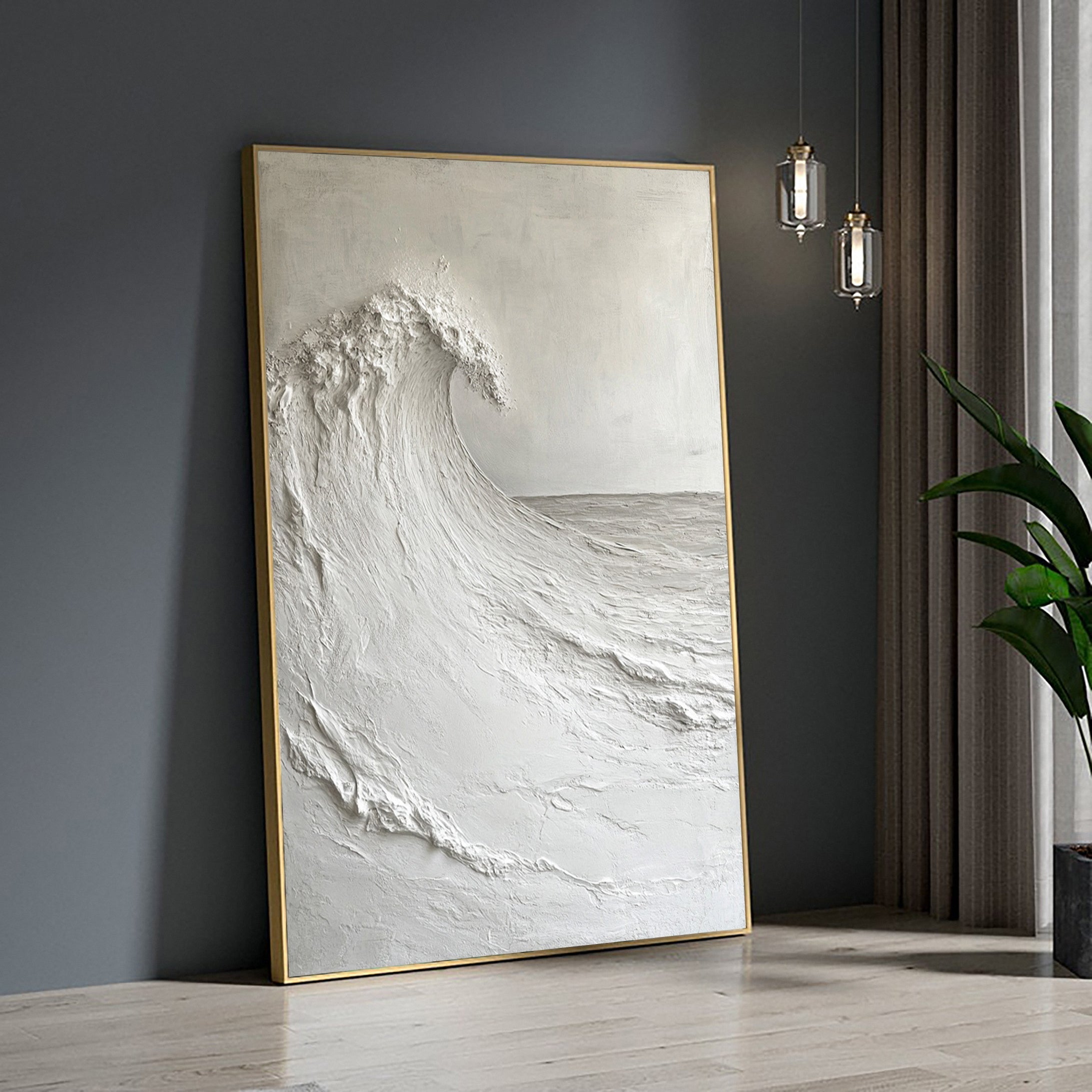 Handcrafted Ocean Wave Painting with Textured 3D Details #BBM 038