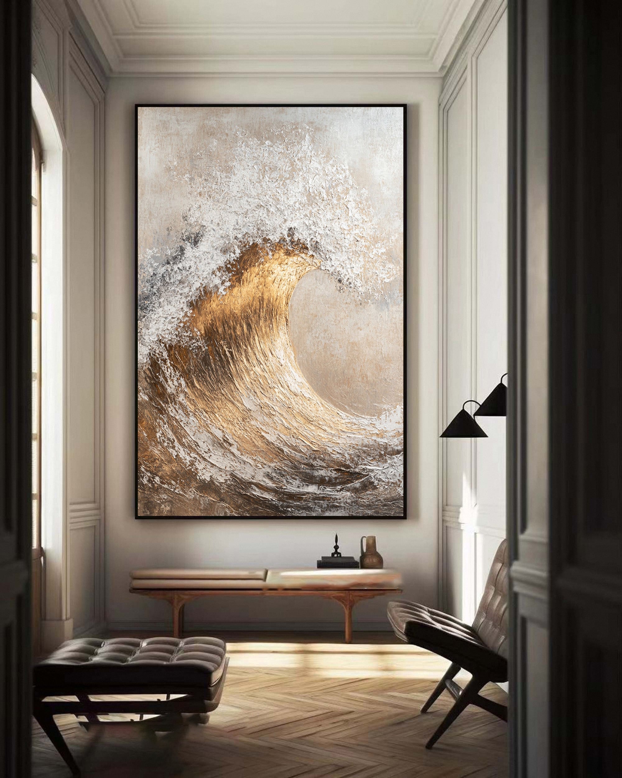 Handcrafted Ocean Wave Painting with Textured 3D Details #BBM 039