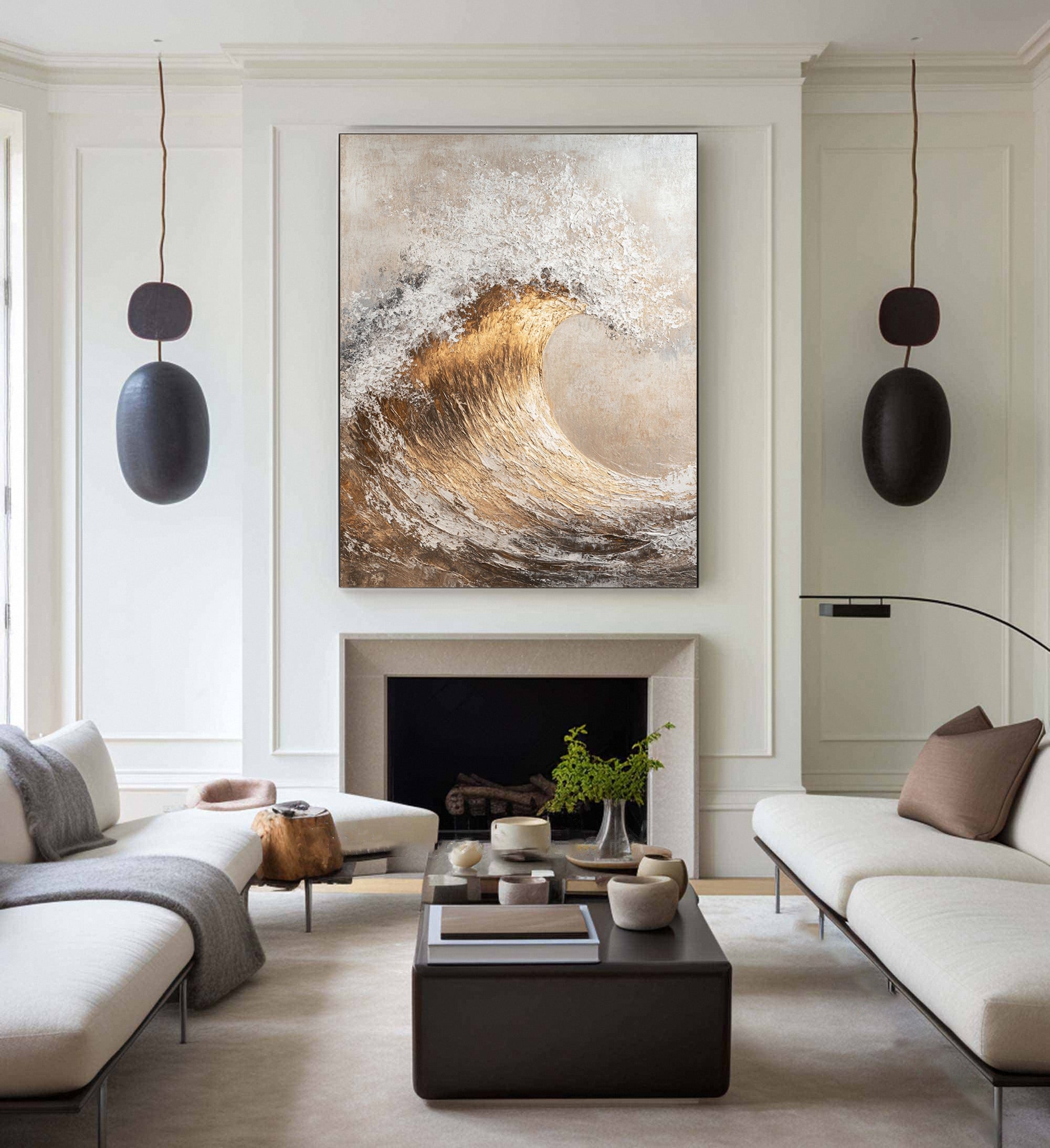 Handcrafted Ocean Wave Painting with Textured 3D Details #BBM 039