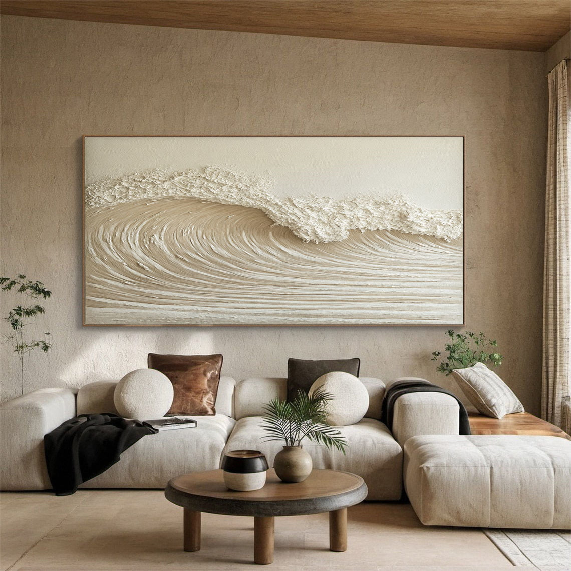 Modern Nature Inspired Wall Art Textured Wave Oil Painting #BBM 030