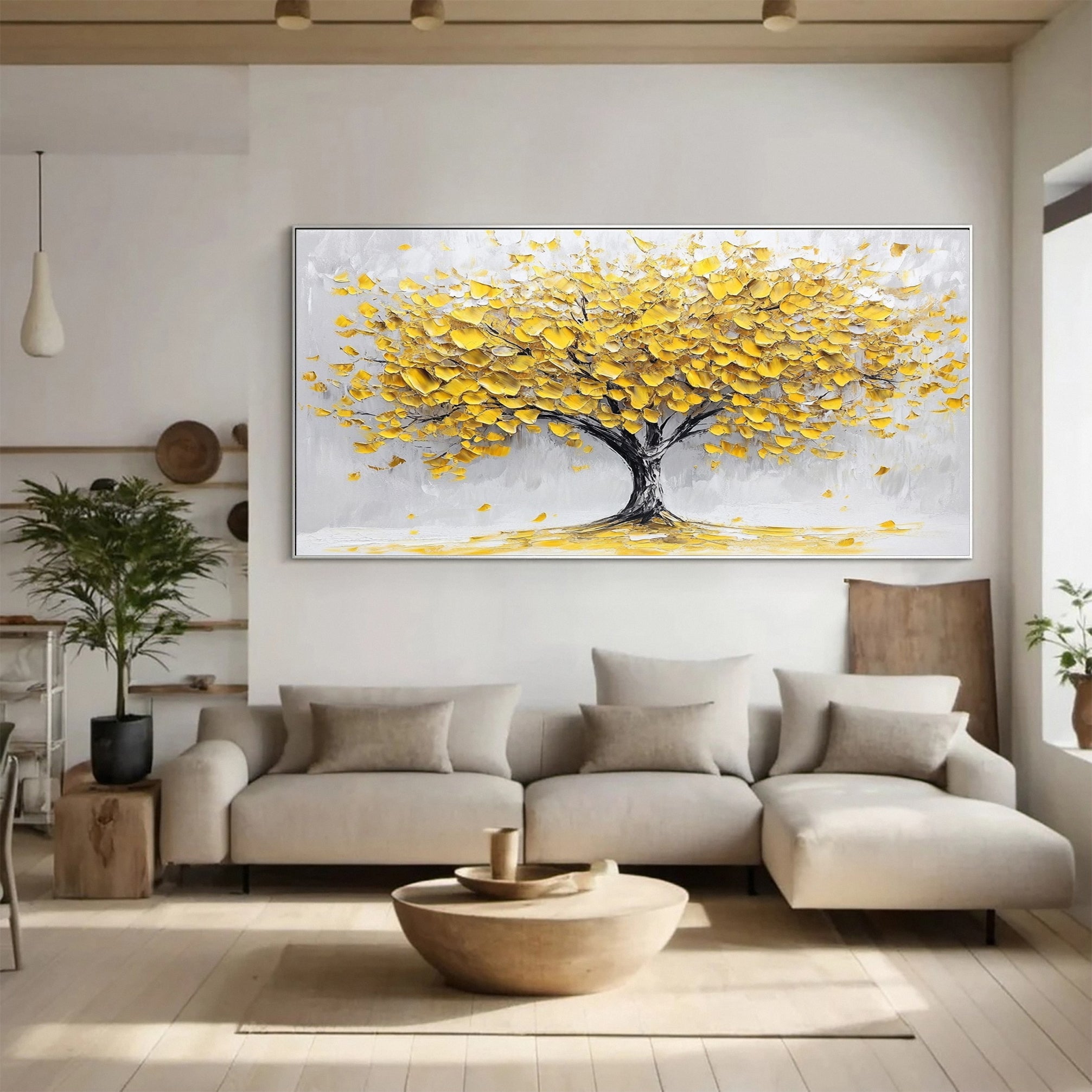 Golden Tree of Tranquility Canvas Art Luxurious Wall Decor #FT 059