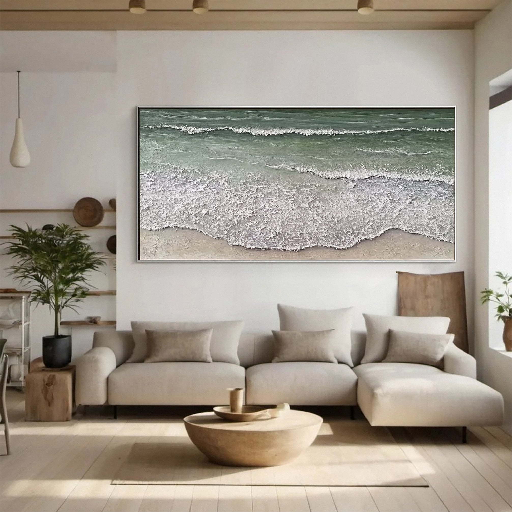 Large Abstract Sea Waves Artwork for Contemporary Wall Decor #OS 058