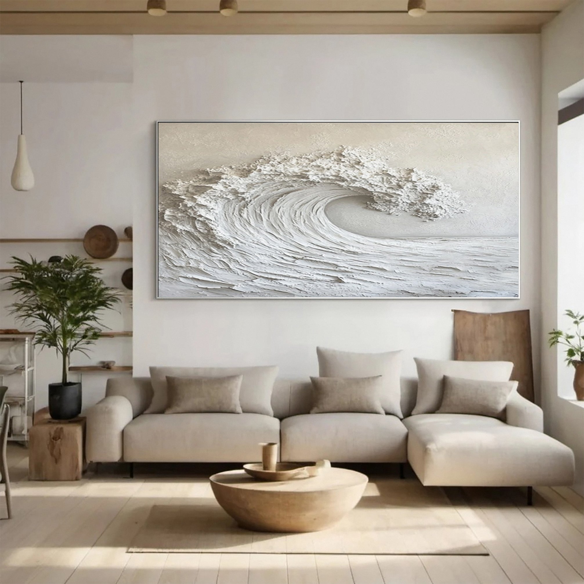 Large Abstract Sea Waves Artwork for Contemporary Wall Decor #OS 053