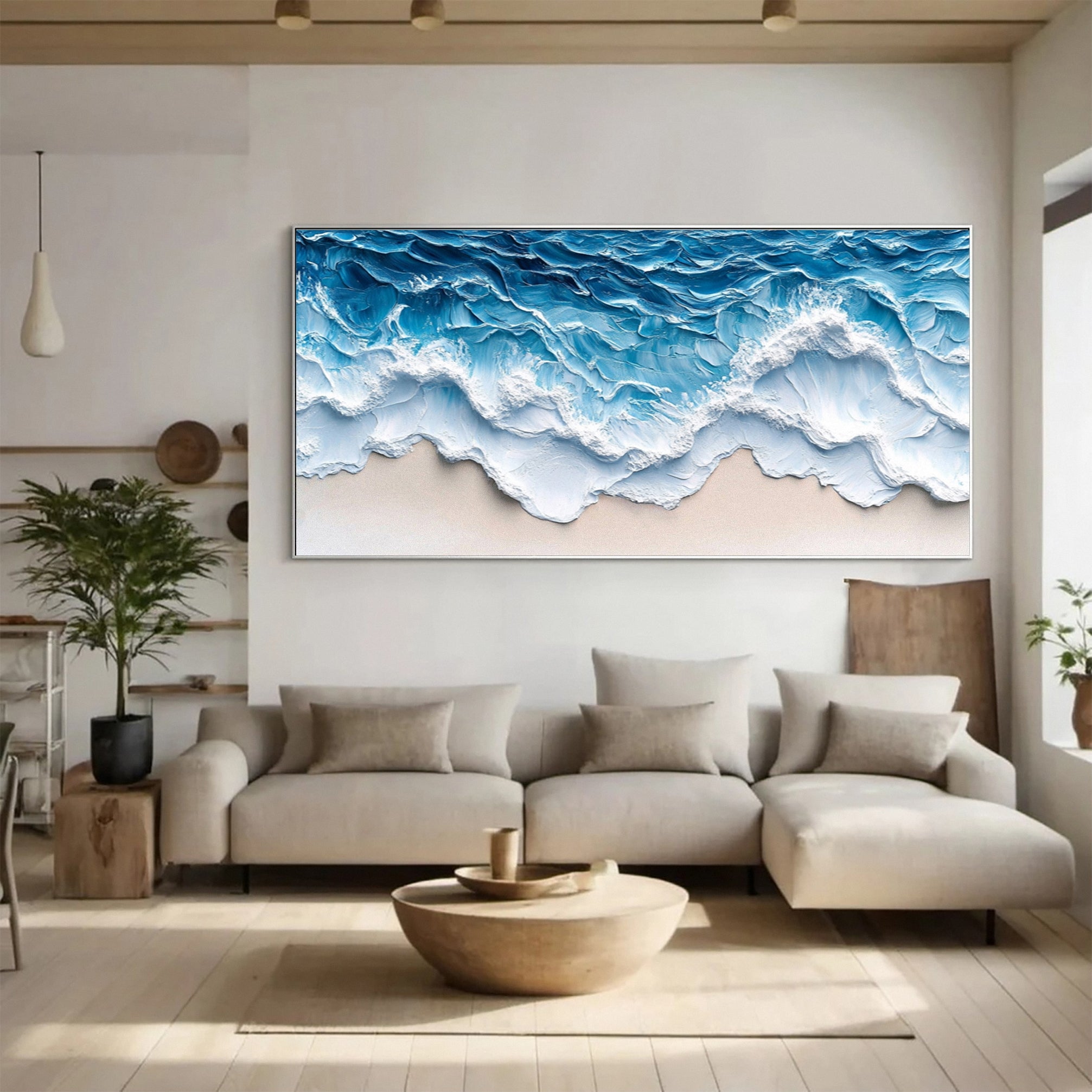 Large Textured Seascape Painting for Living Room Wall Art #OS 033