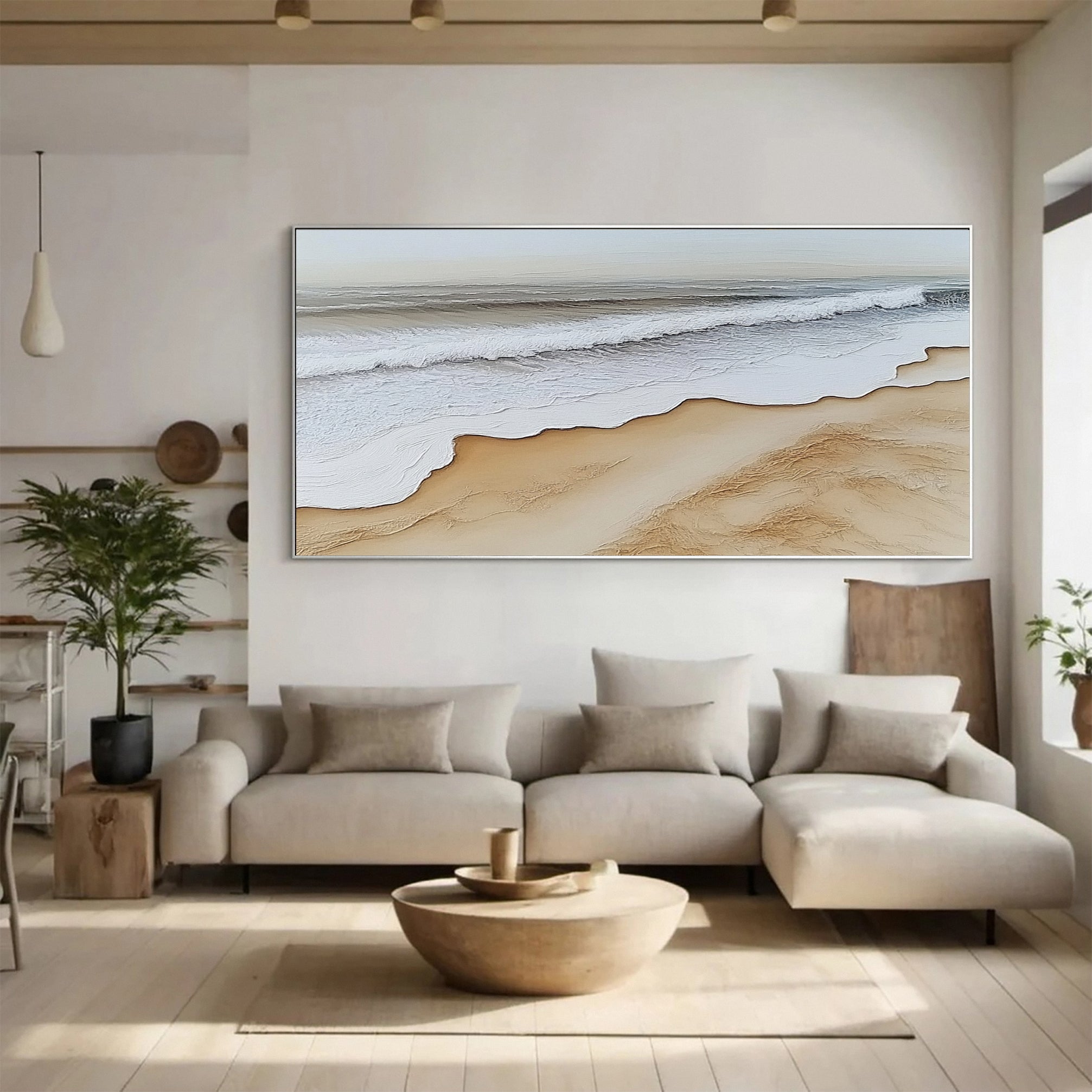 Dynamic Ocean Wave Canvas Art Textured Sea Painting #OS 074