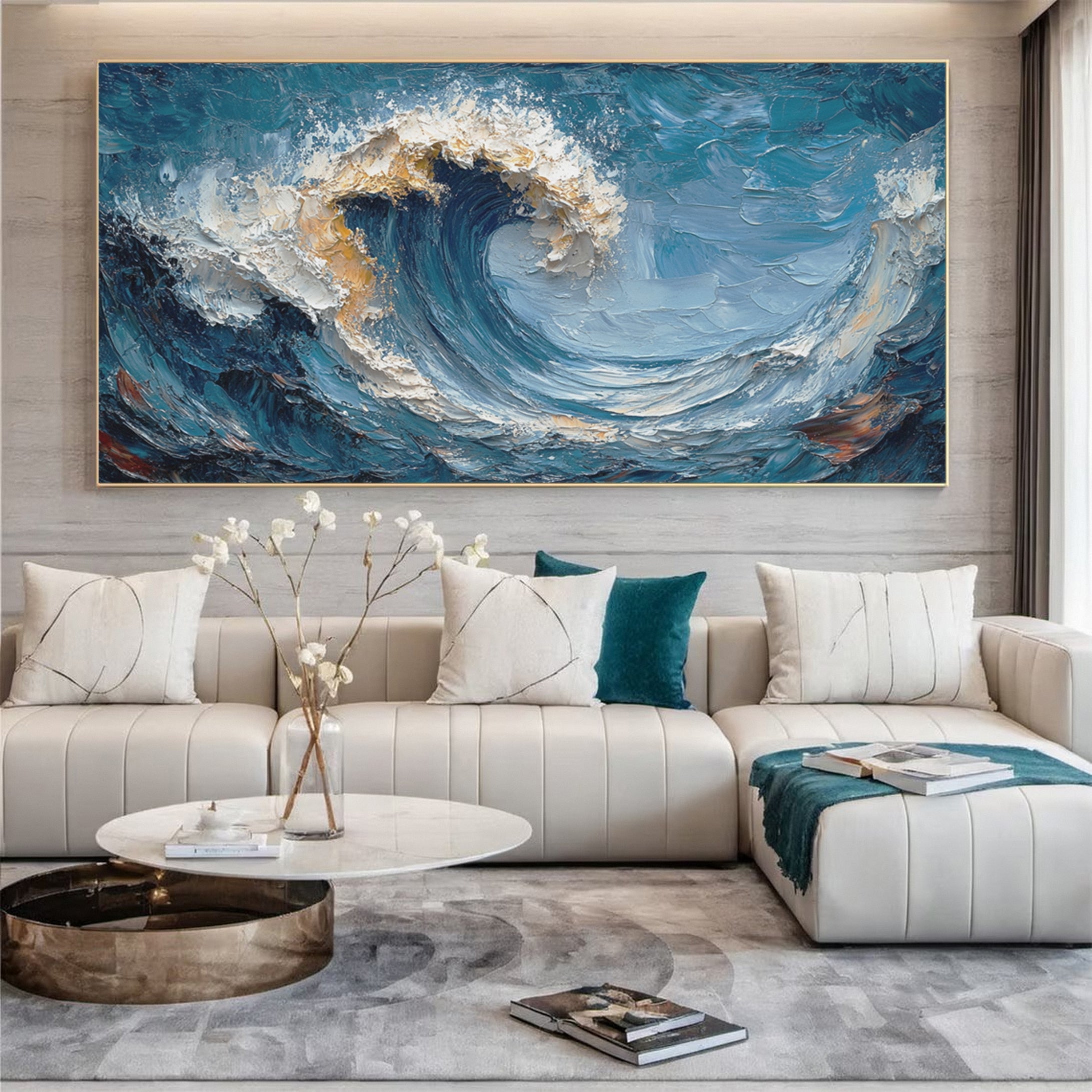 Ocean Majesty Large Textured Wave Wall Art #OS 042