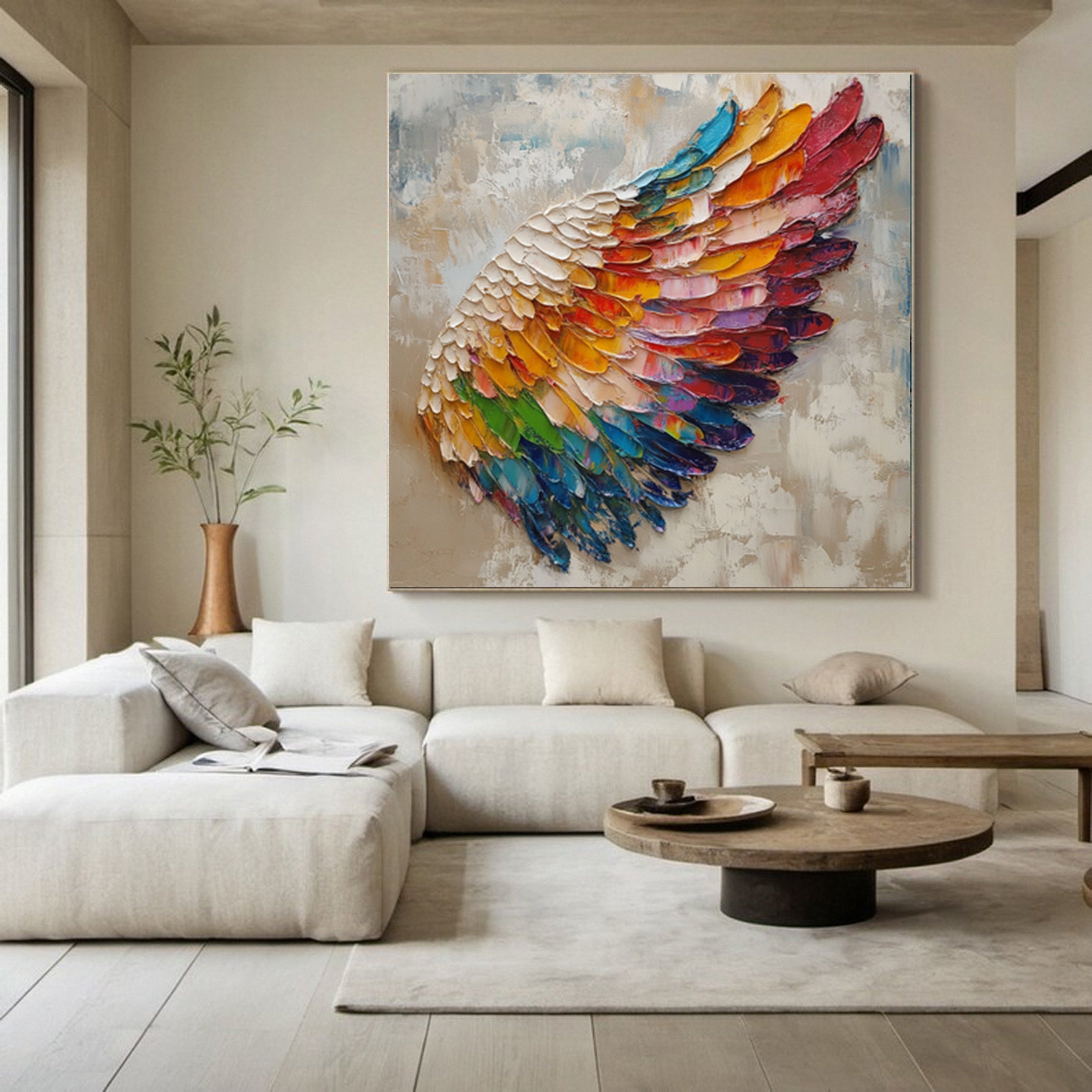 Color Flight Dynamic Feather Textured Artwork #CAP 002