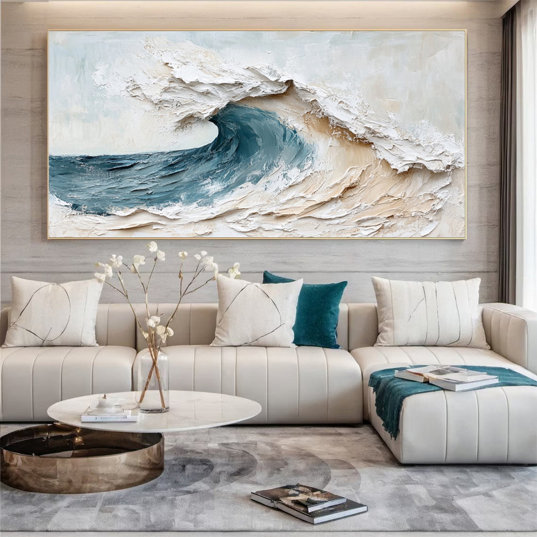 Ocean Majesty Large Textured Wave Wall Art #OS 043