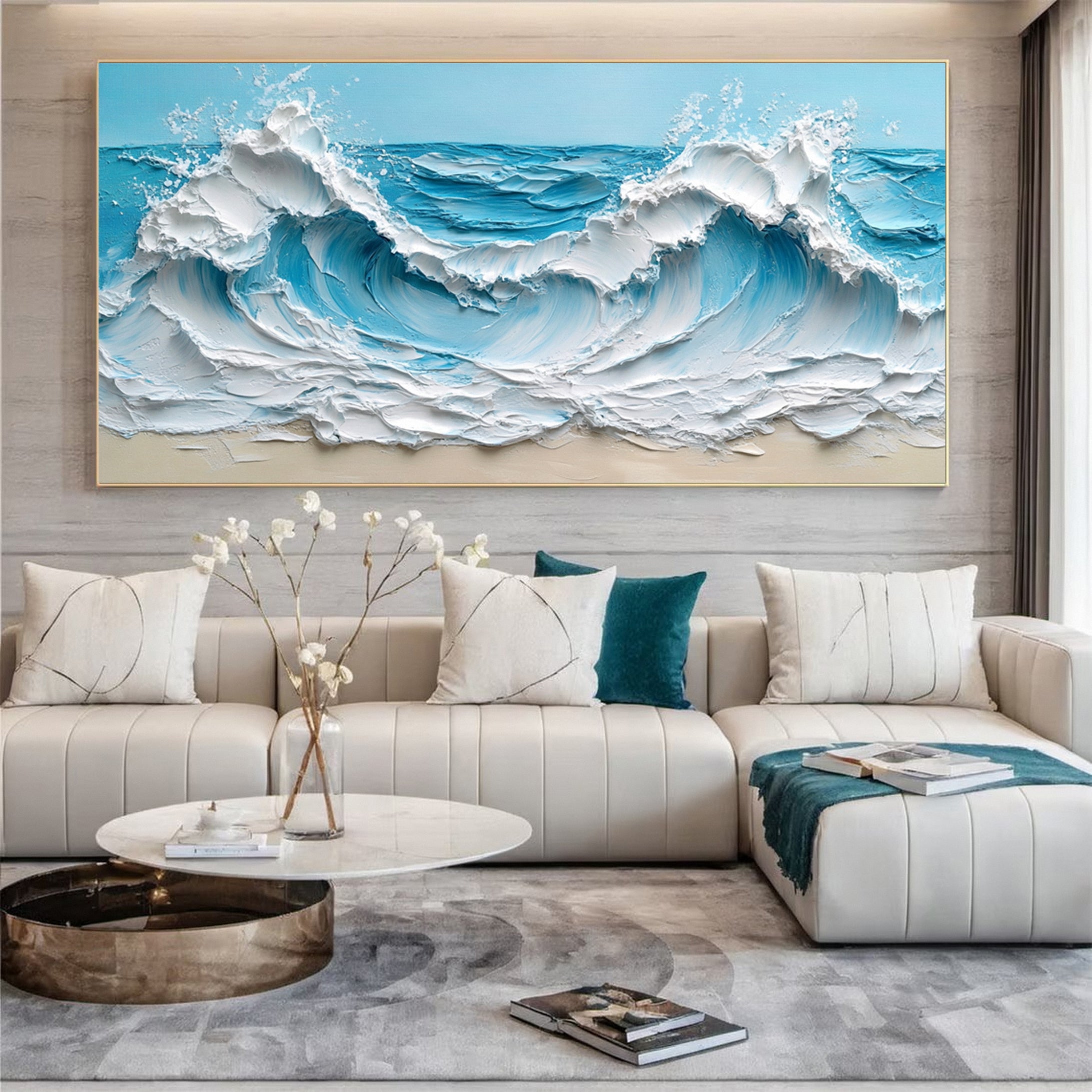 Ocean Majesty Large Textured Wave Wall Art #OS 041