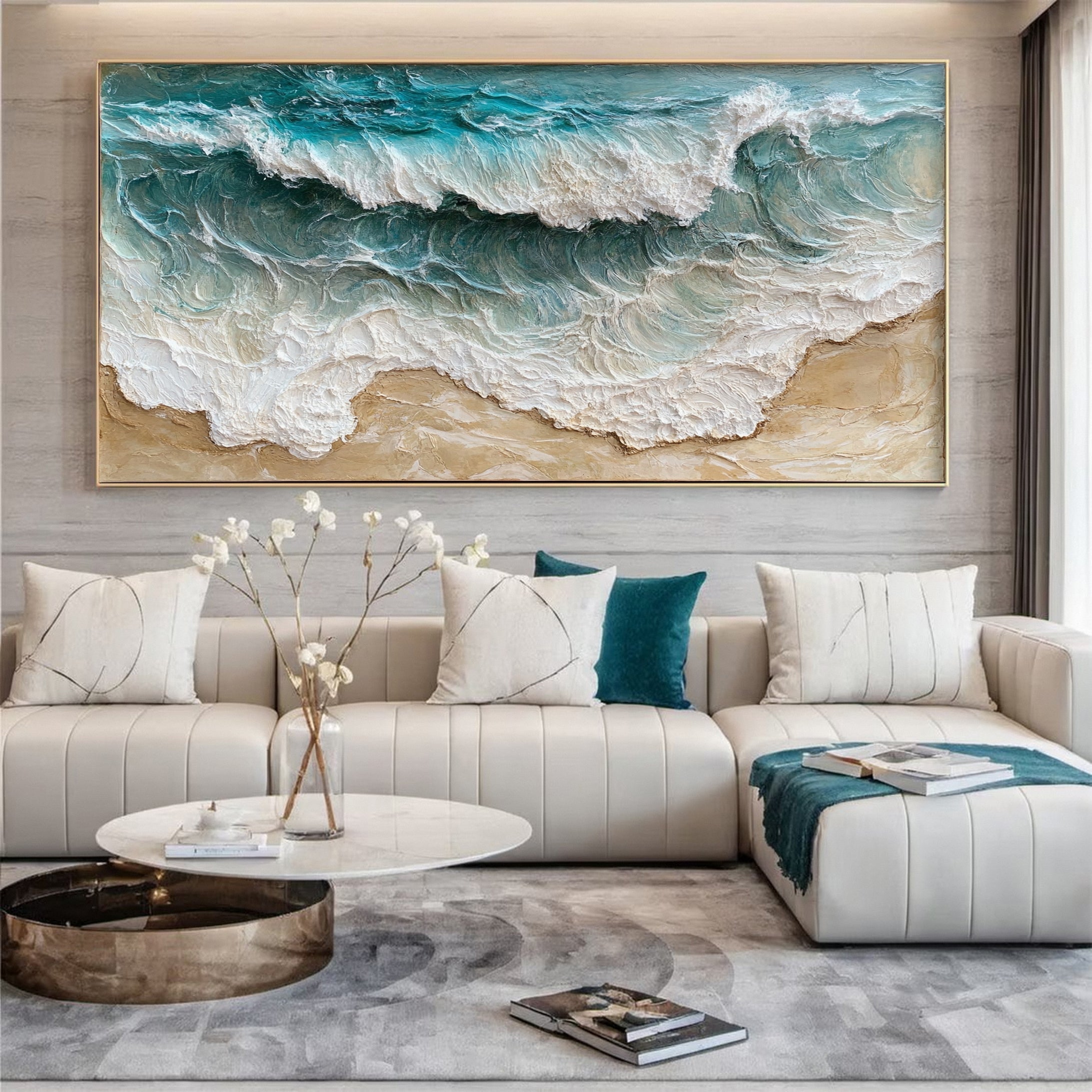 Ocean Majesty Large Textured Wave Wall Art #OS 045