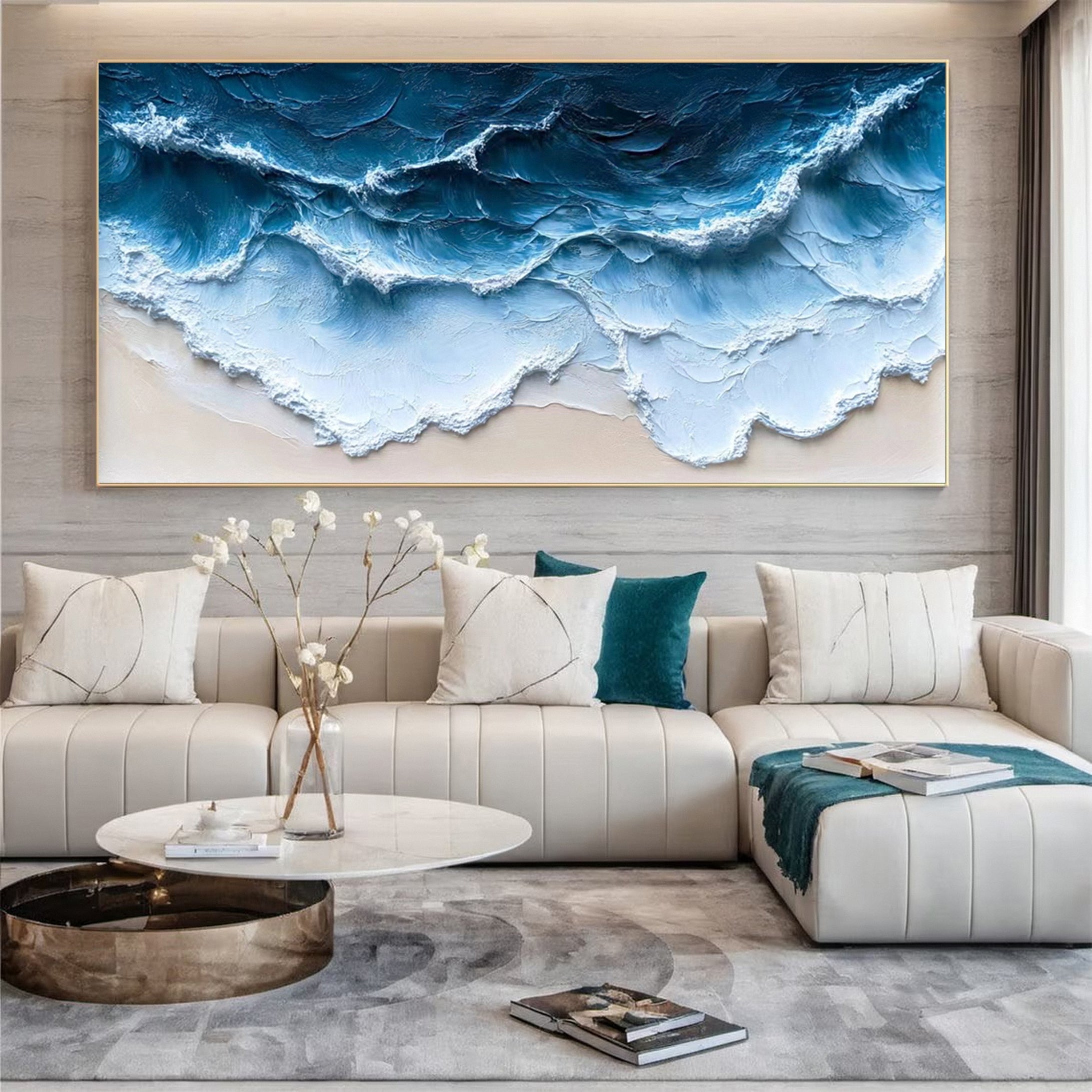 Ocean Majesty Large Textured Wave Wall Art #OS 040