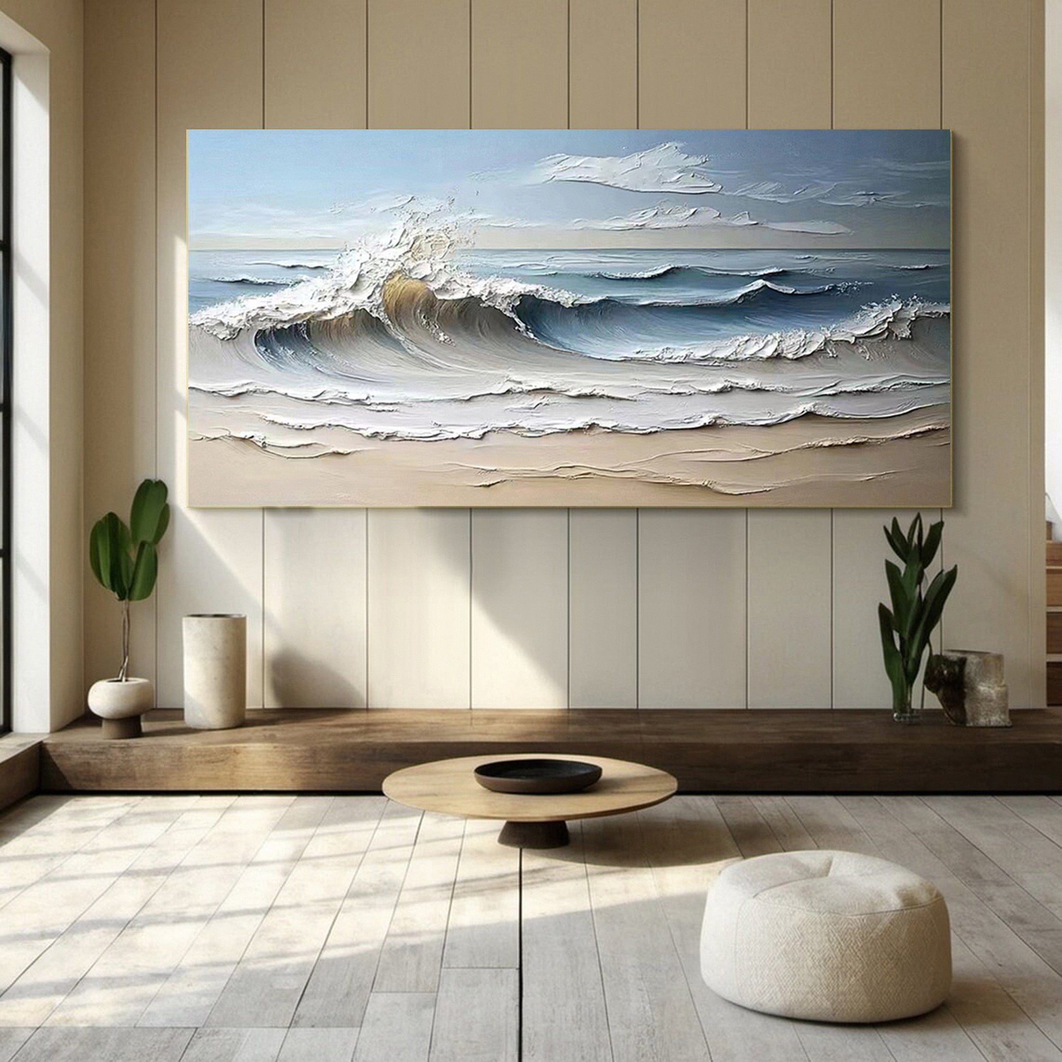 Large Textured Seascape Painting for Living Room Wall Art #OS 030