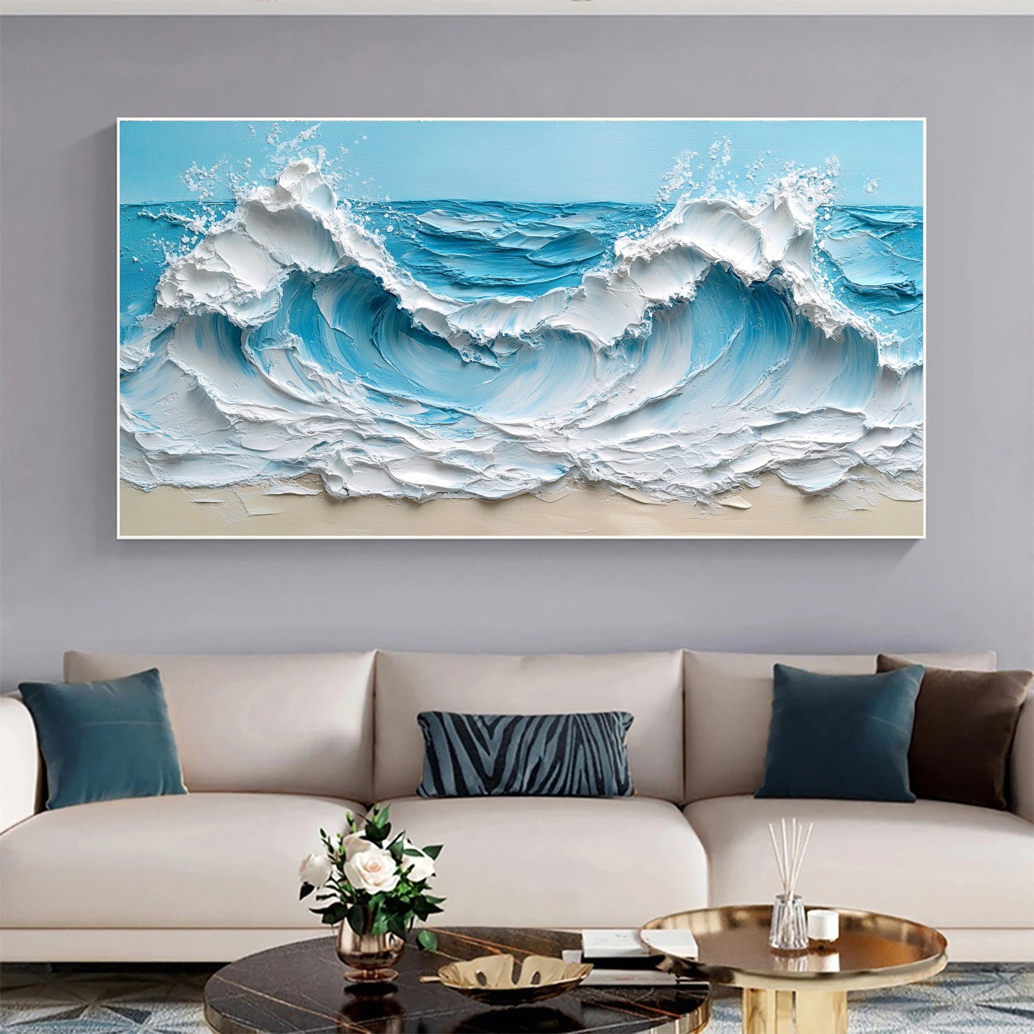 Ocean Majesty Large Textured Wave Wall Art #OS 041