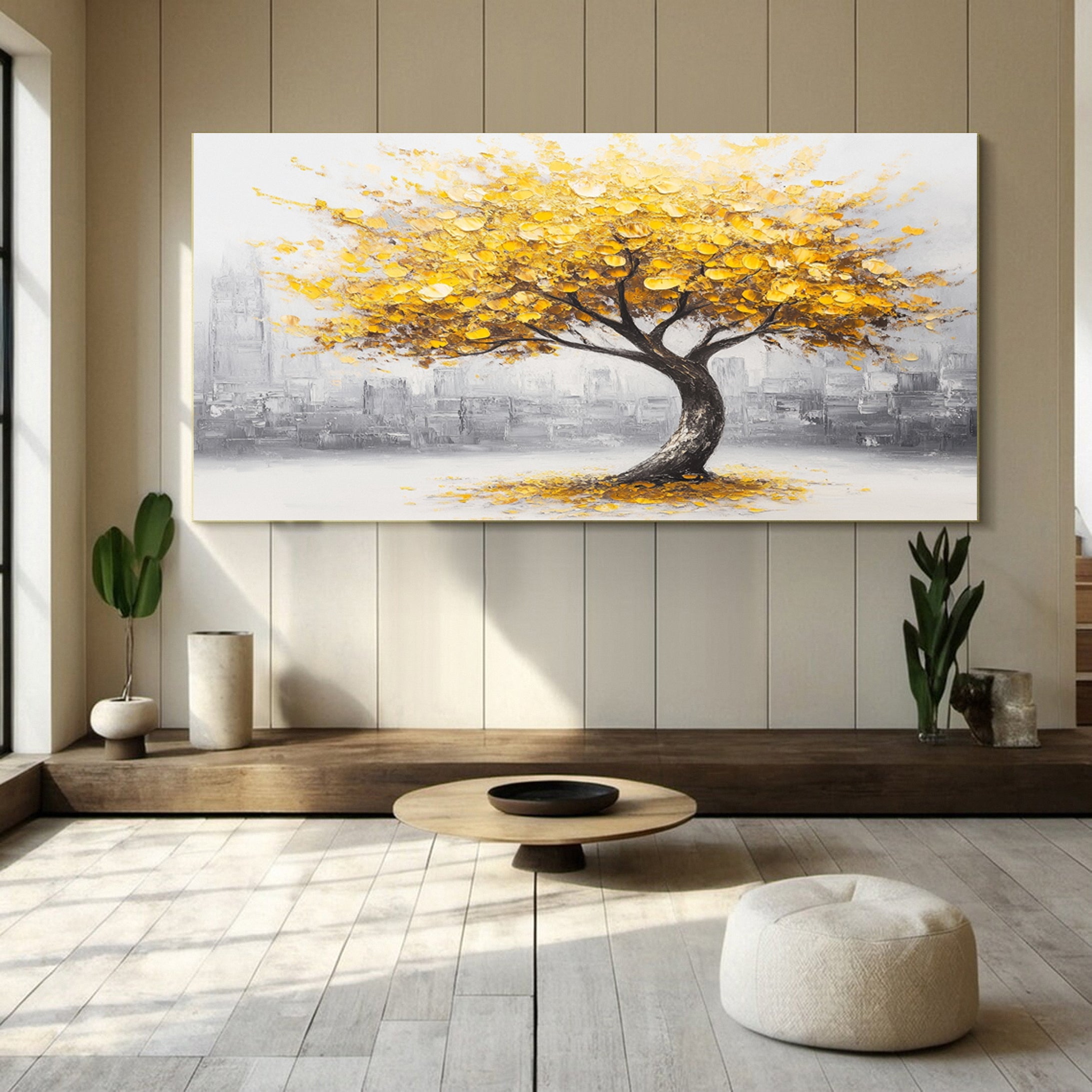 Golden Tree of Tranquility Canvas Art Luxurious Wall Decor #FT 060