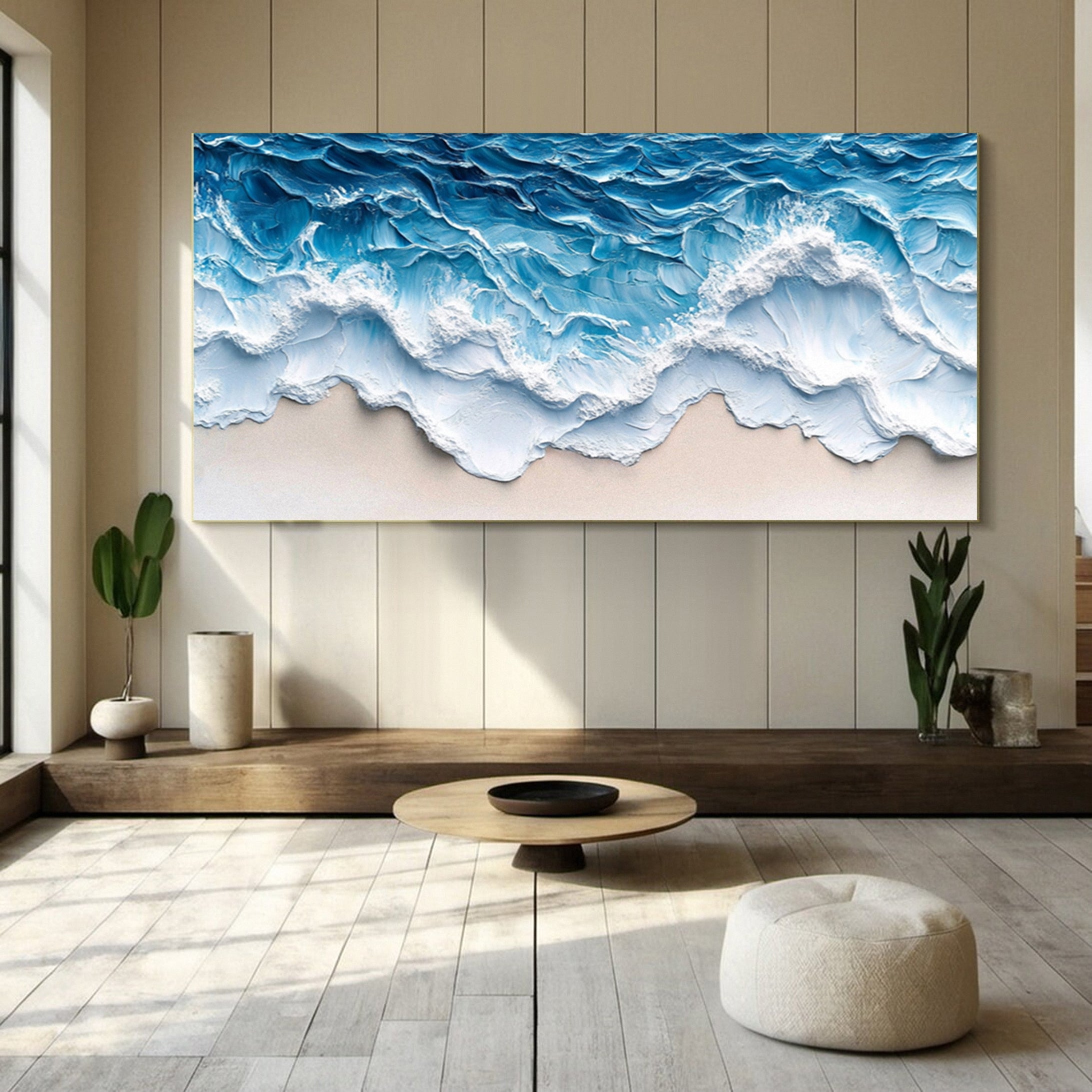 Large Textured Seascape Painting for Living Room Wall Art #OS 033