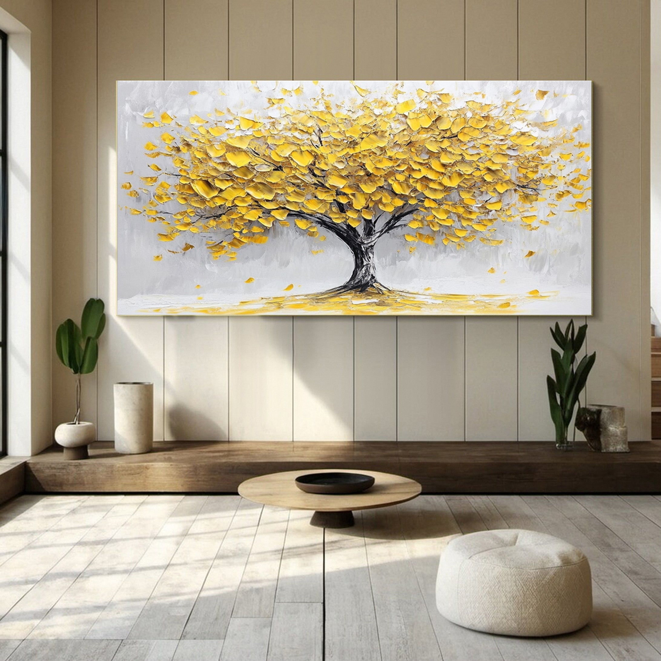 Golden Tree of Tranquility Canvas Art Luxurious Wall Decor #FT 059