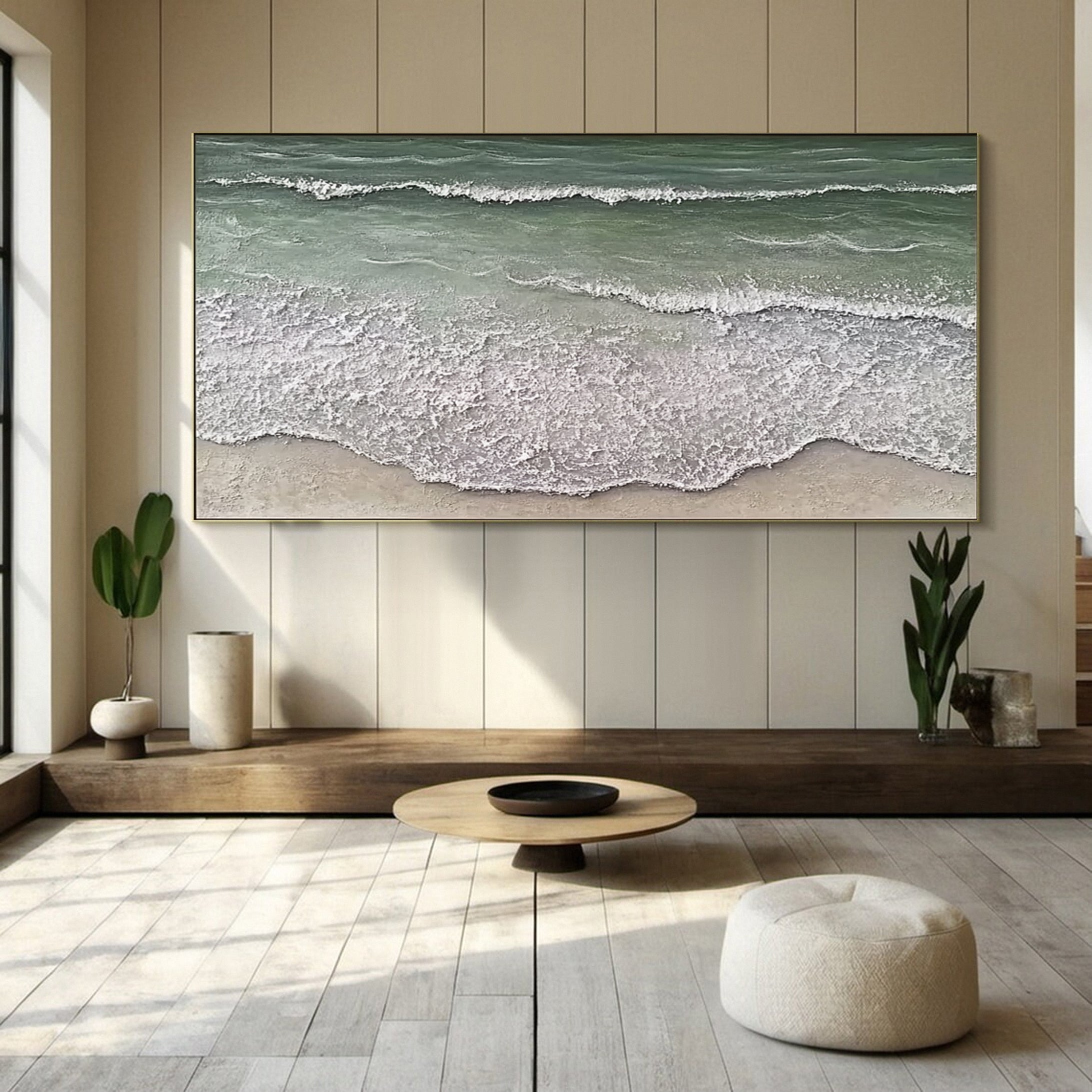 Large Abstract Sea Waves Artwork for Contemporary Wall Decor #OS 058